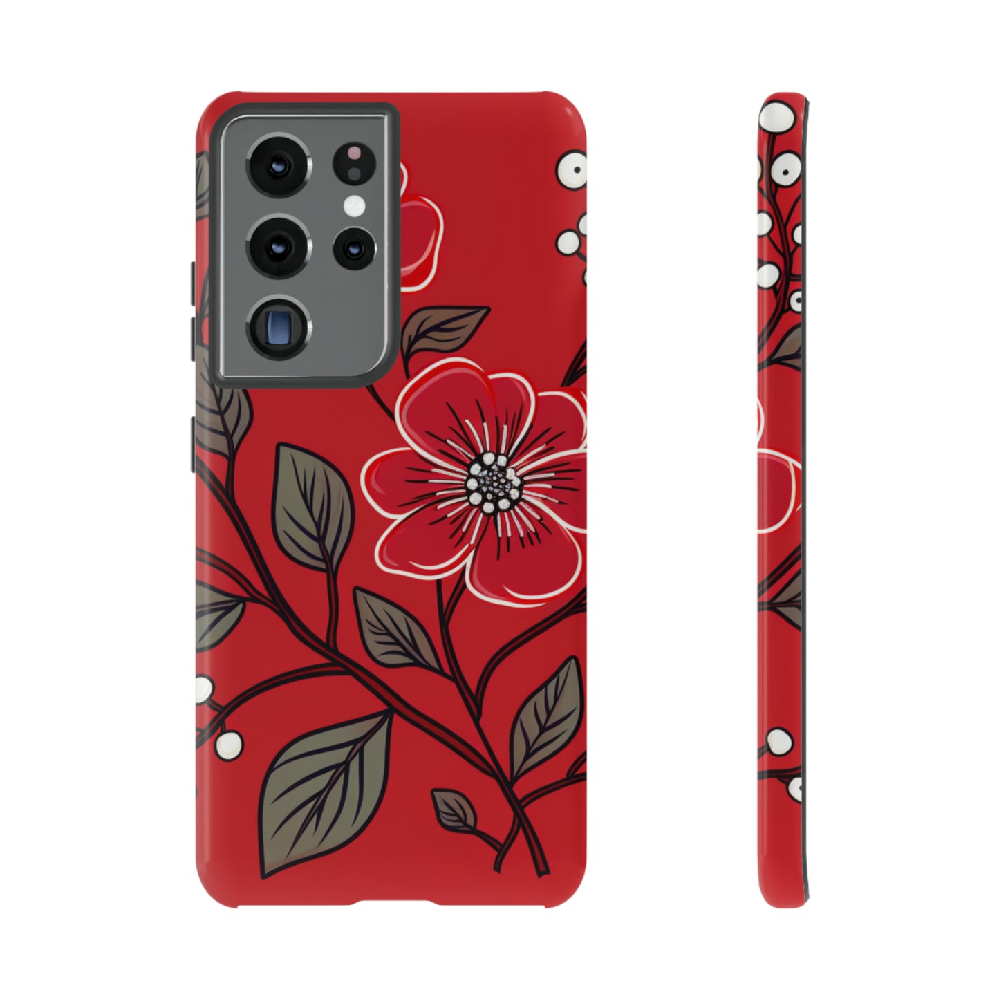 Red Floral phone case