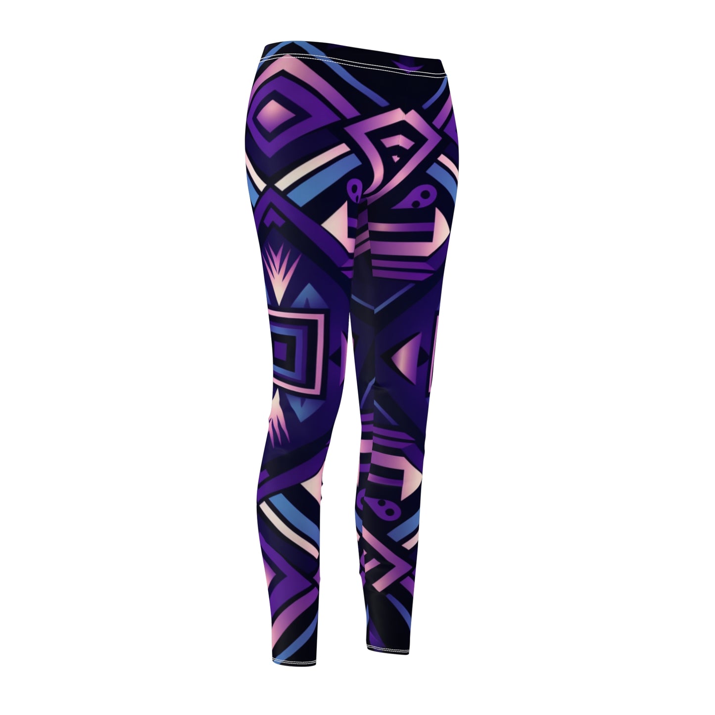 Purple Geometric Leggings