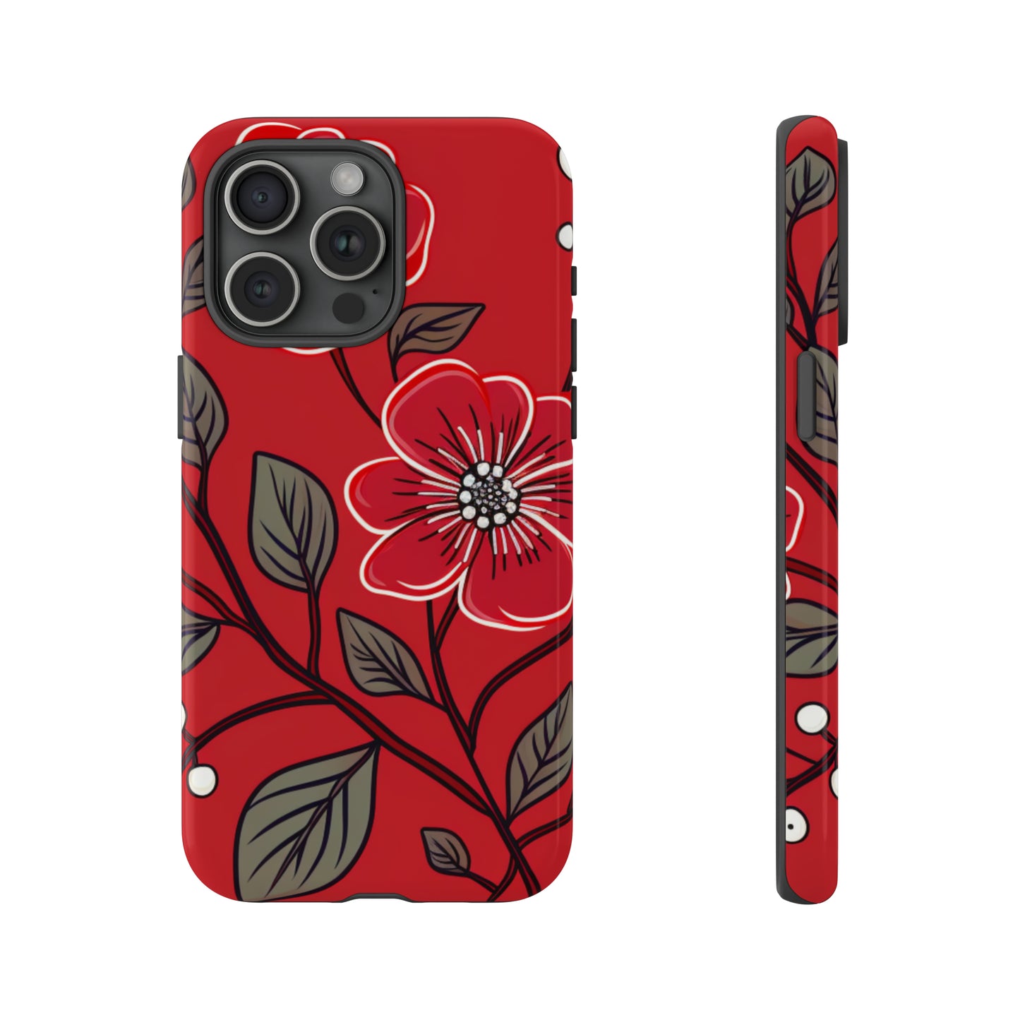 Red Floral phone case