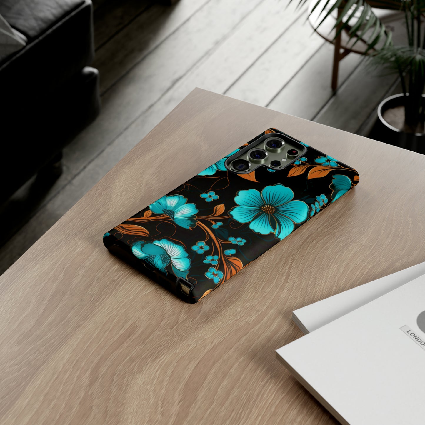 Turquoise Floral phone case