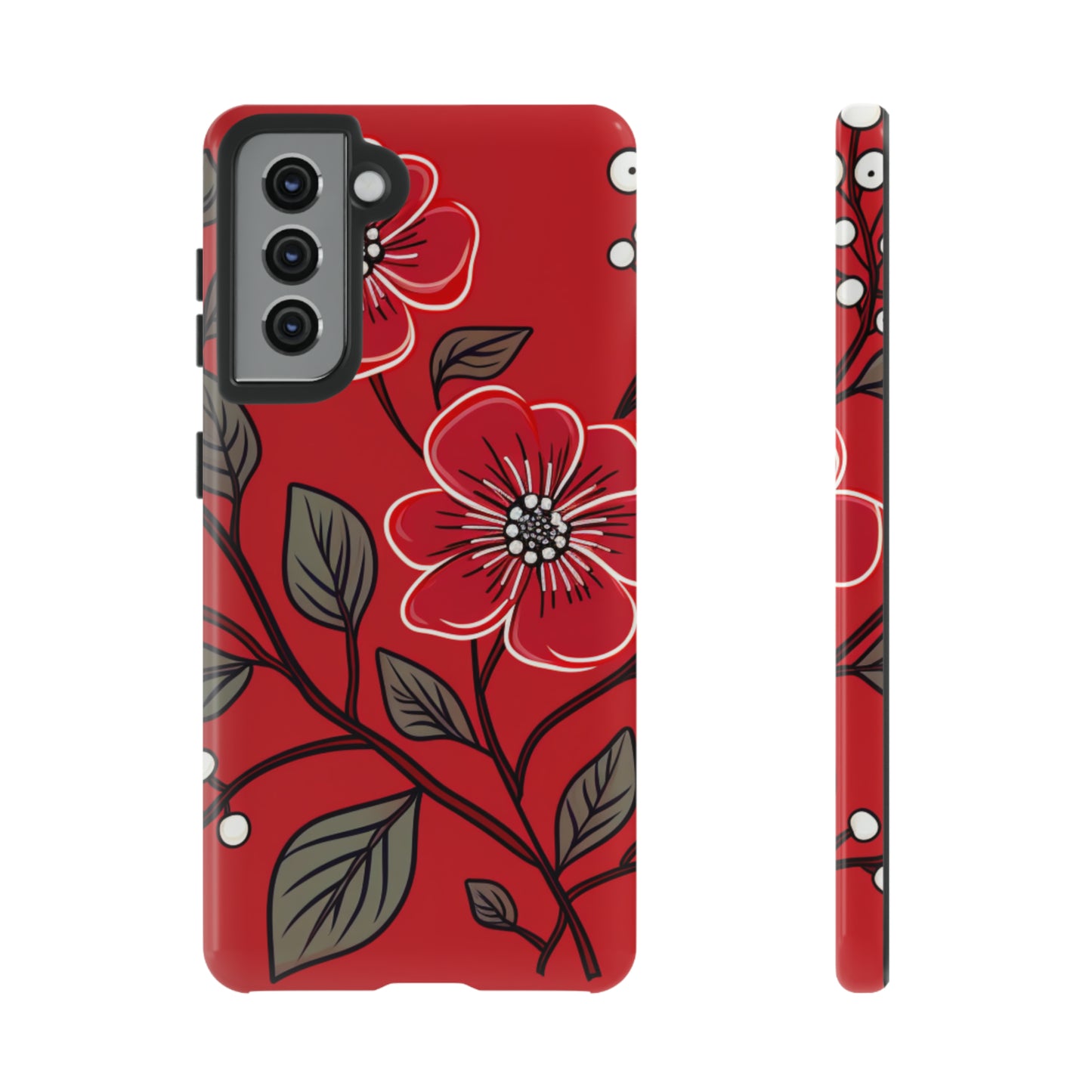 Red Floral phone case