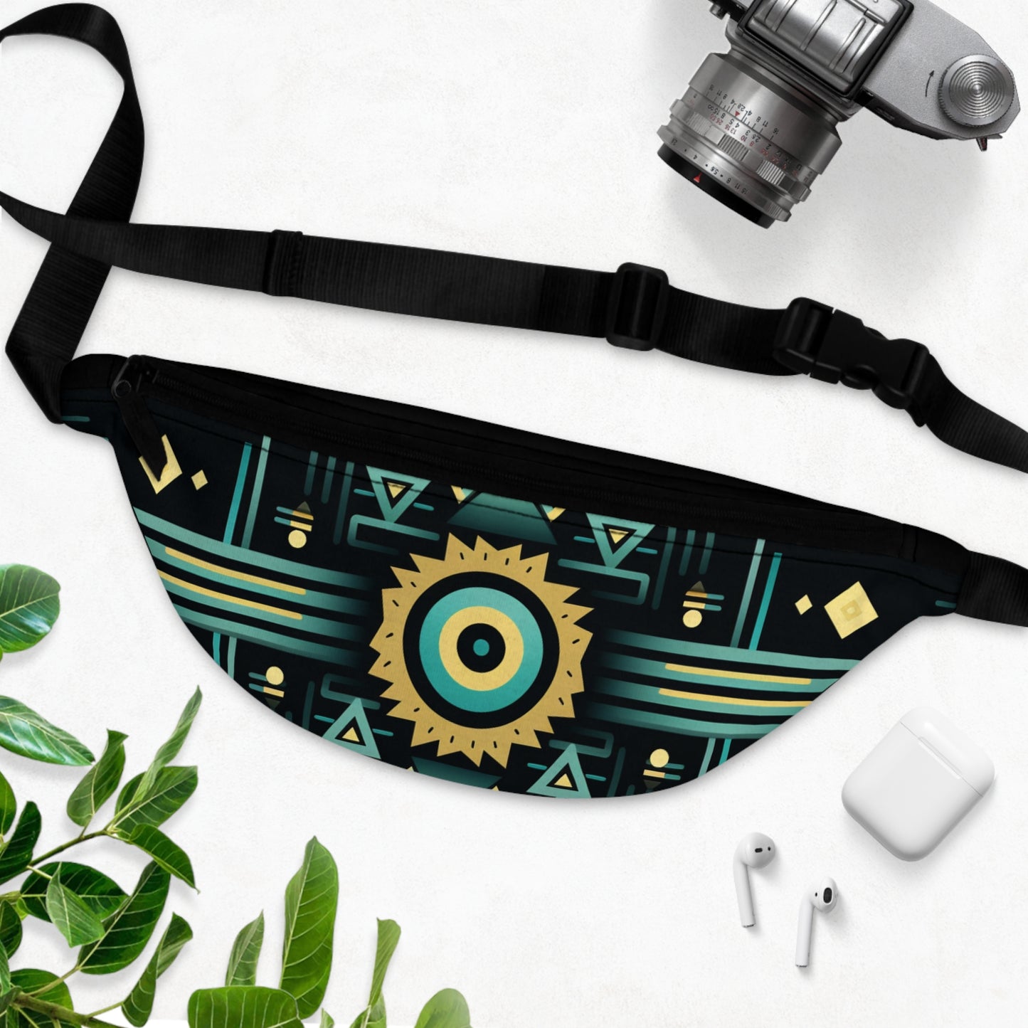 Fanny Pack Geometric Turquoise and Yellow