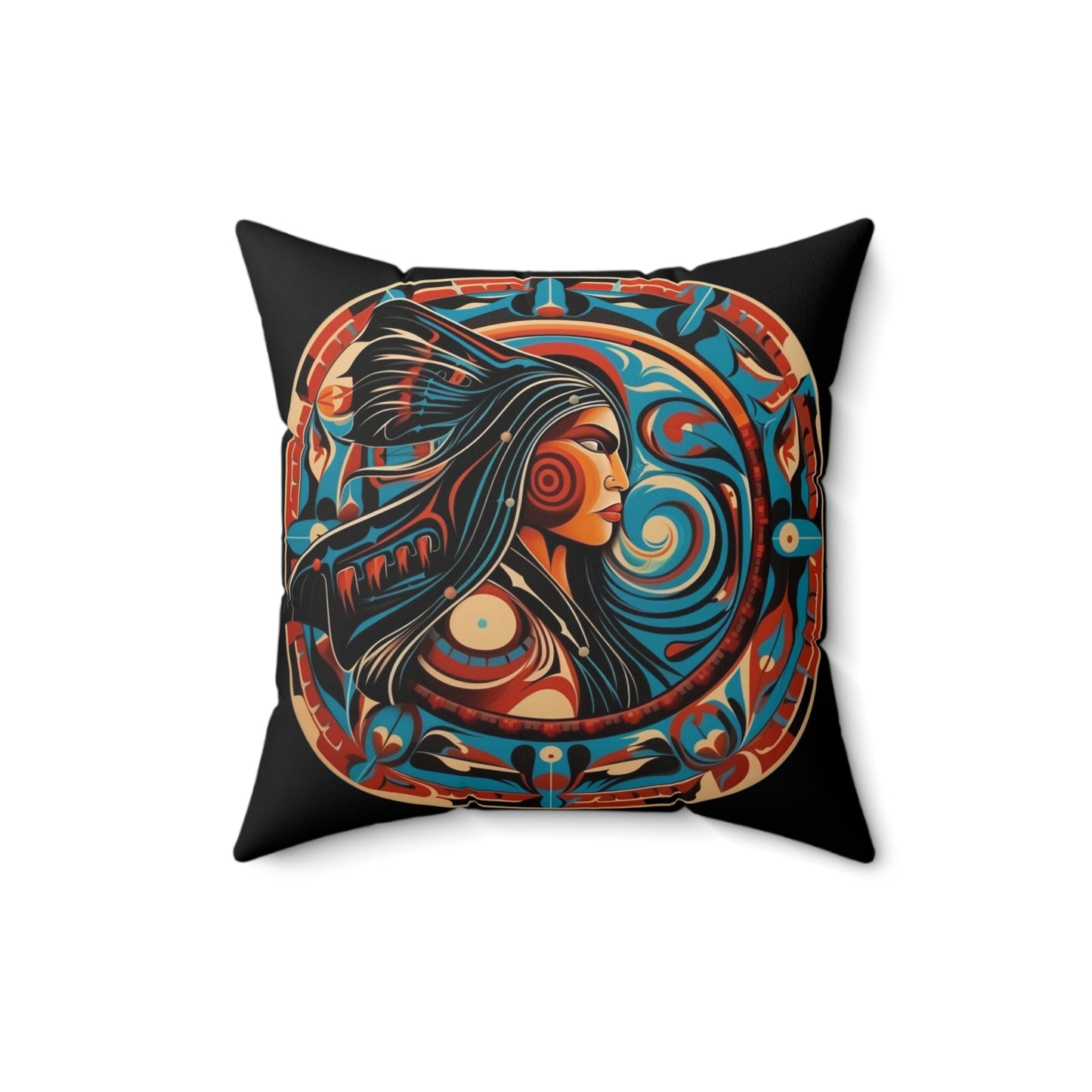 Indigenous Woman Square Pillow