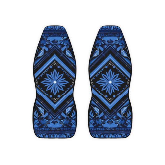 Blue Geometric Car Seat Covers