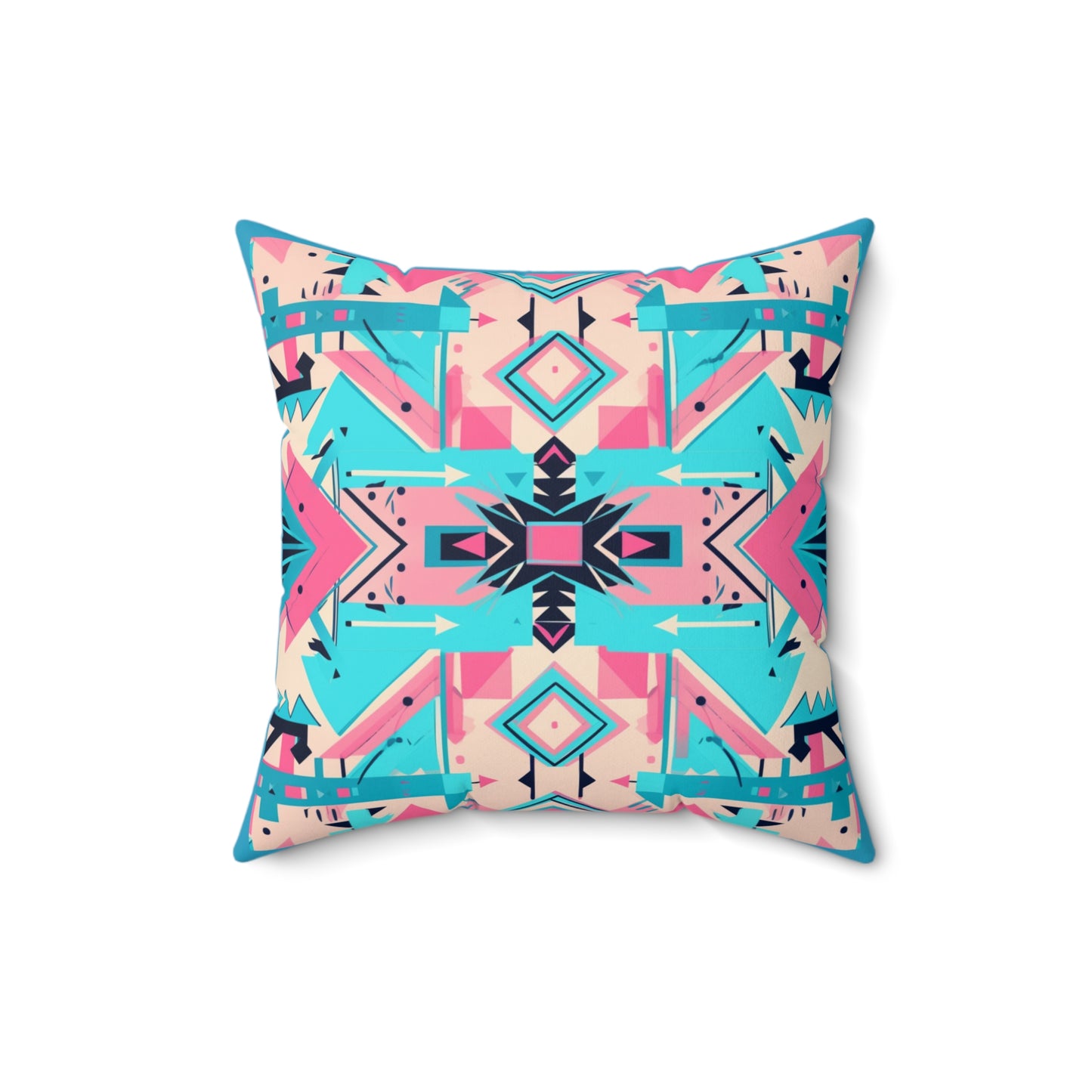 Pink Geometric Square Pillow