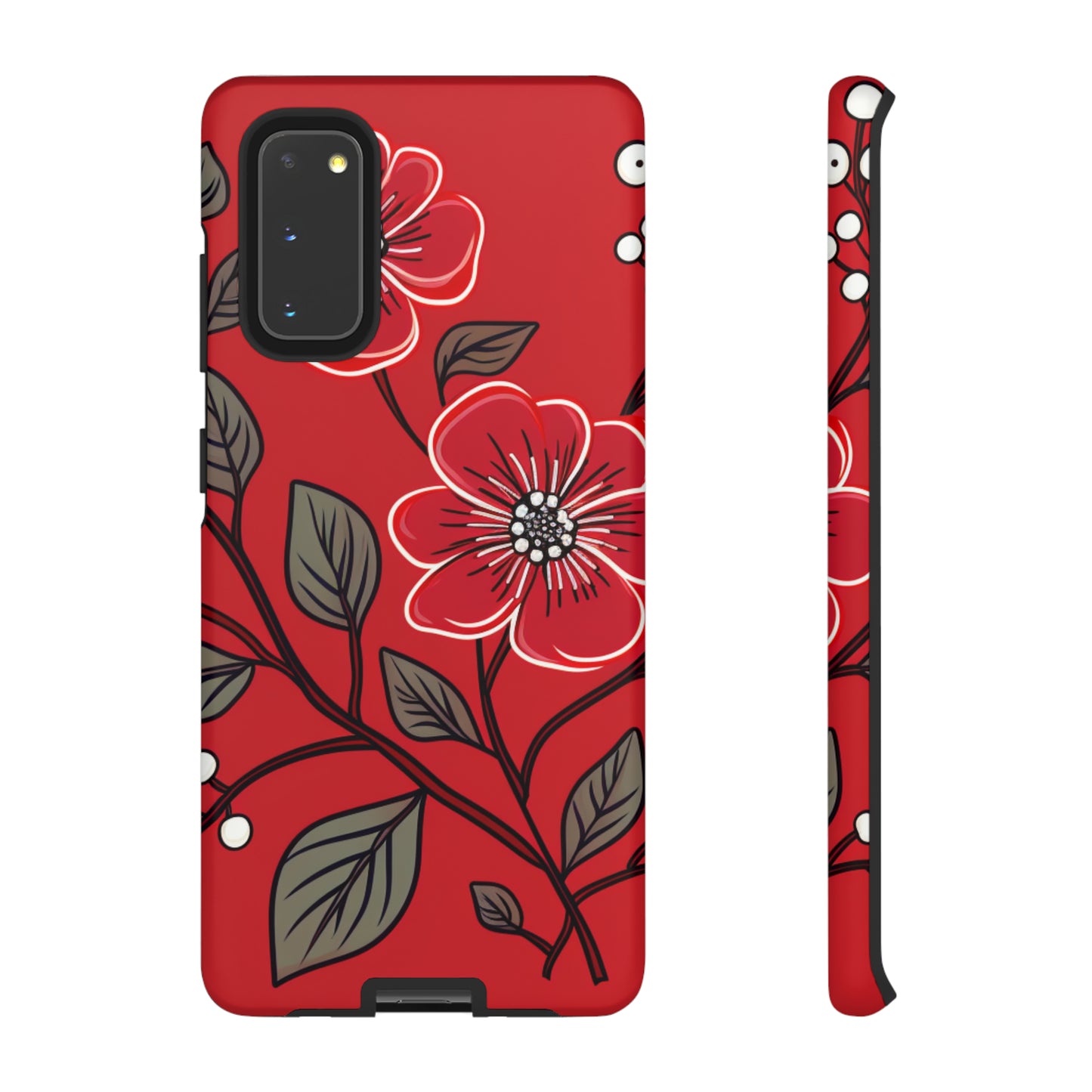 Red Floral phone case