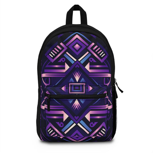 Purple Geometric Backpack