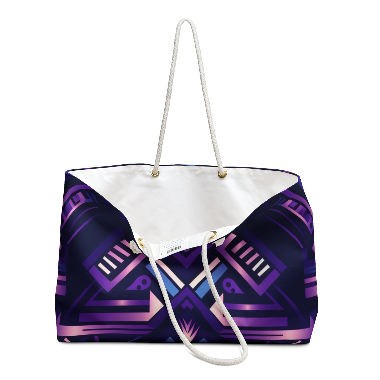 Purple Geometric Weekender Bag