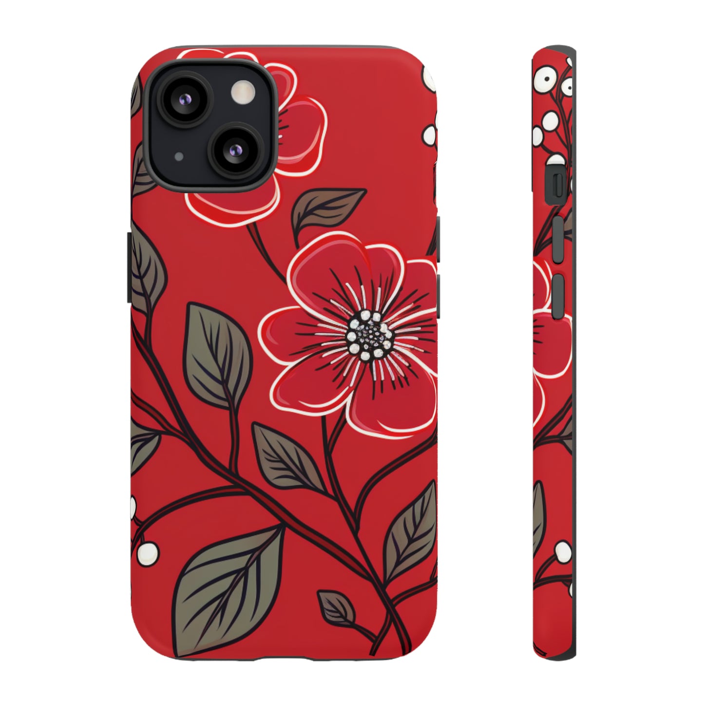 Red Floral phone case