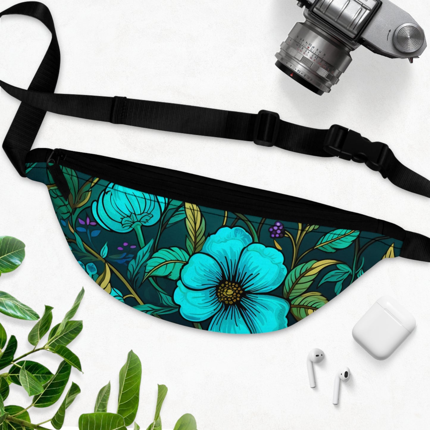 Fanny Pack Turquoise Flower