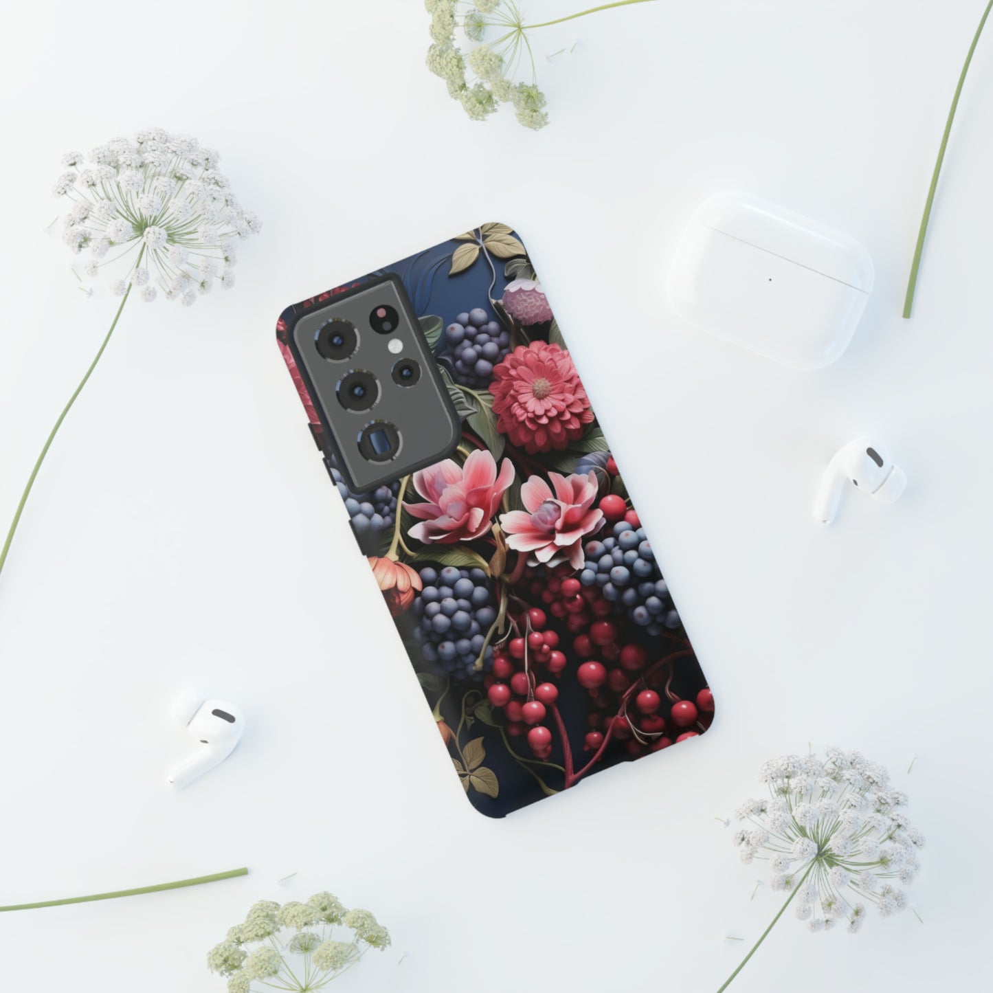 Berries and Floral phone case