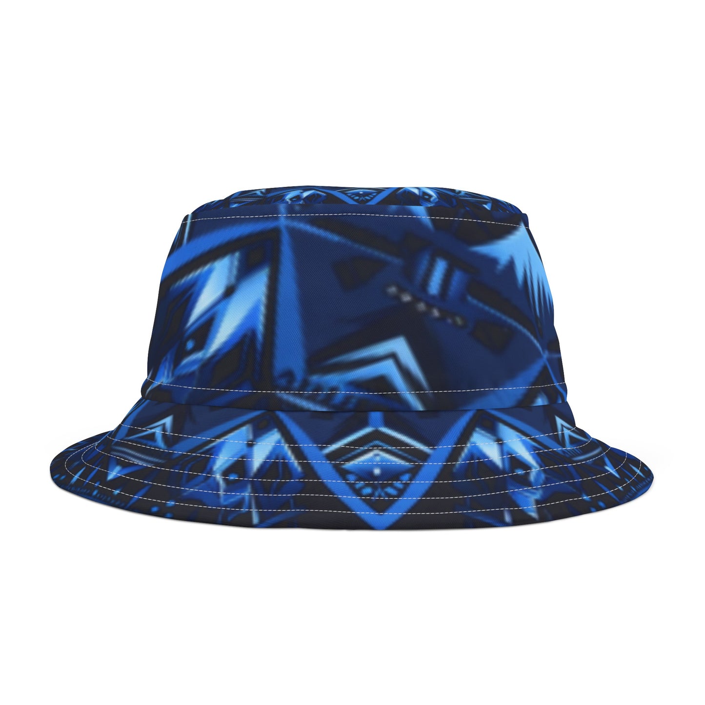 Blue Geometric Bucket Hat