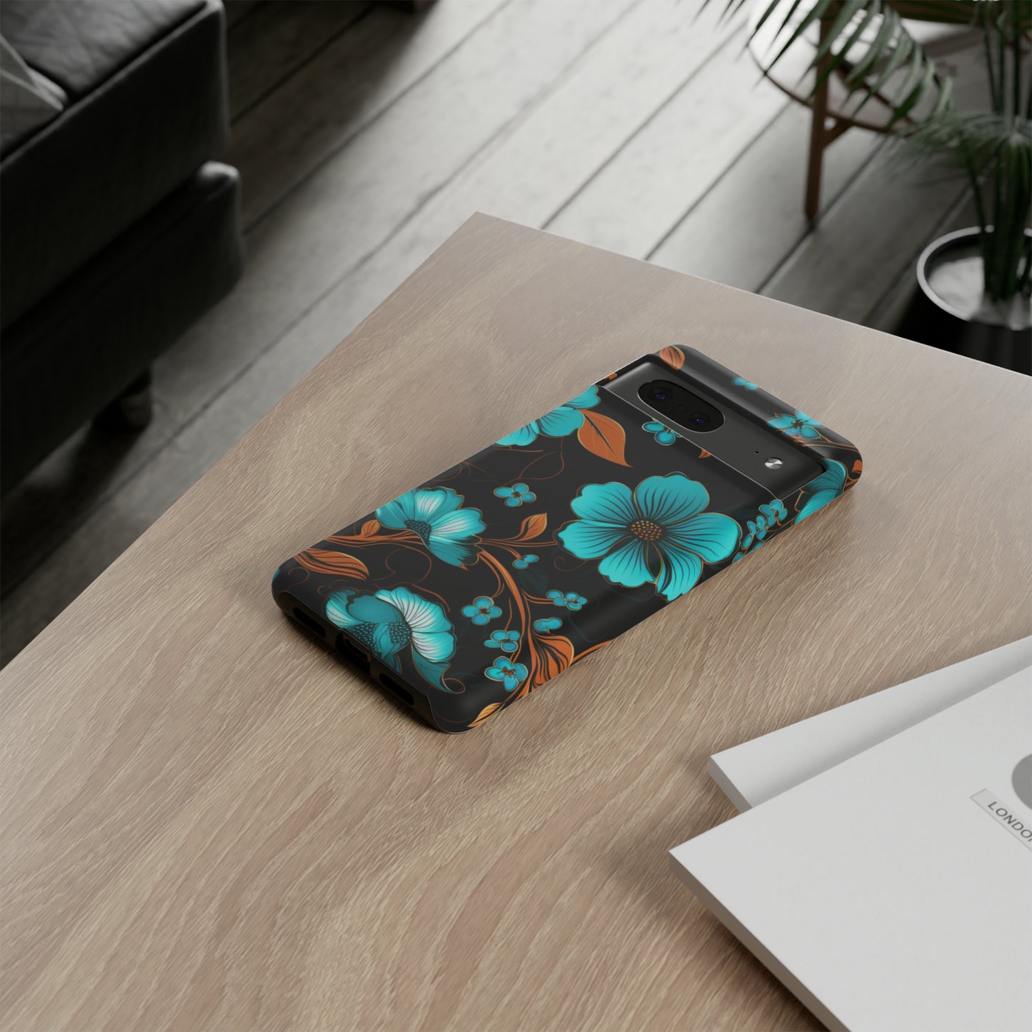 Turquoise Floral phone case