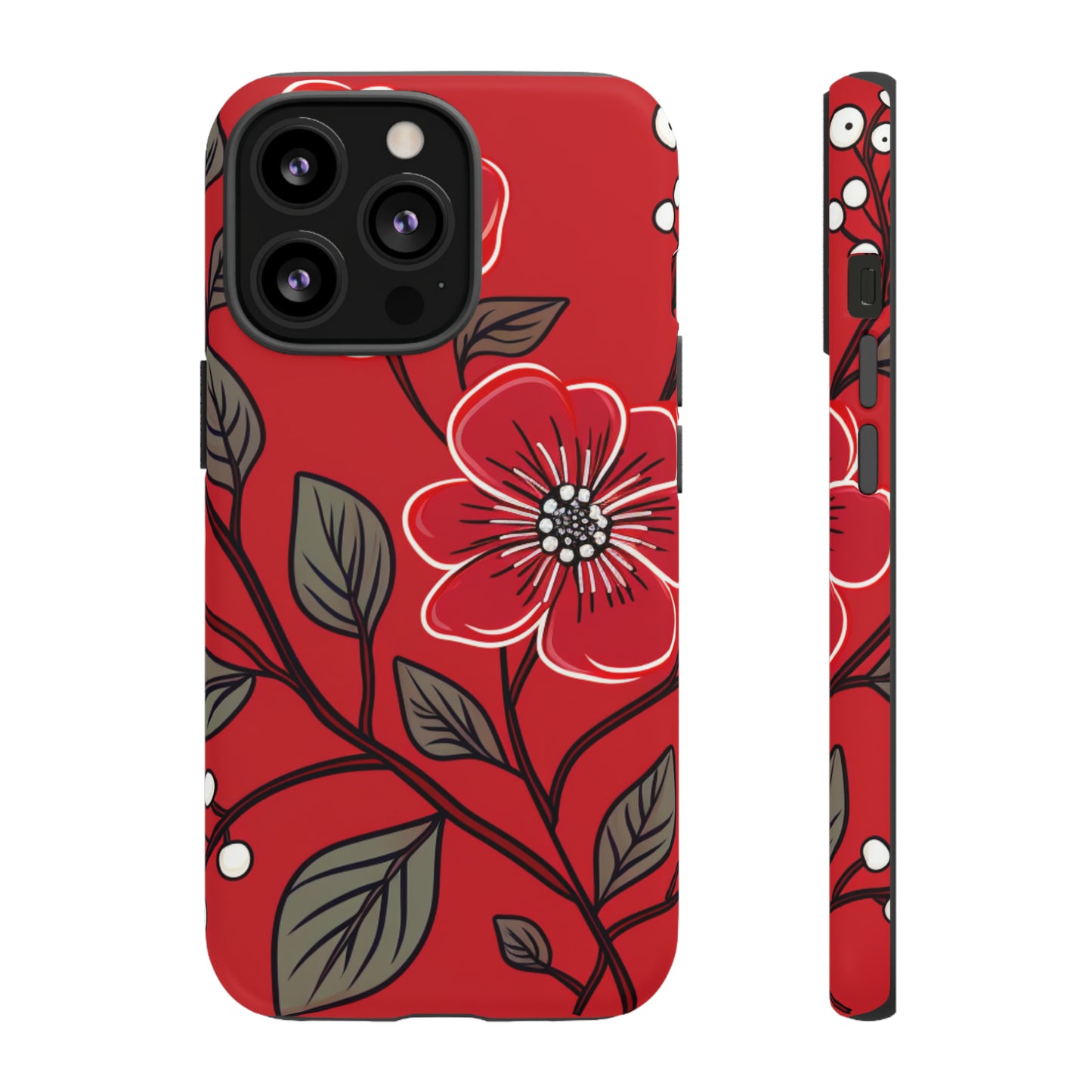 Red Floral phone case