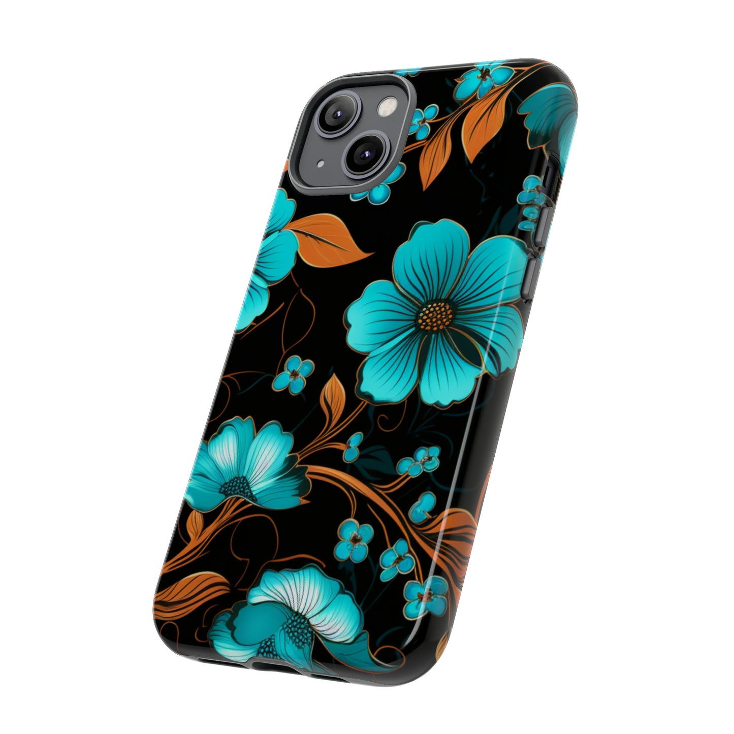 Turquoise Floral phone case