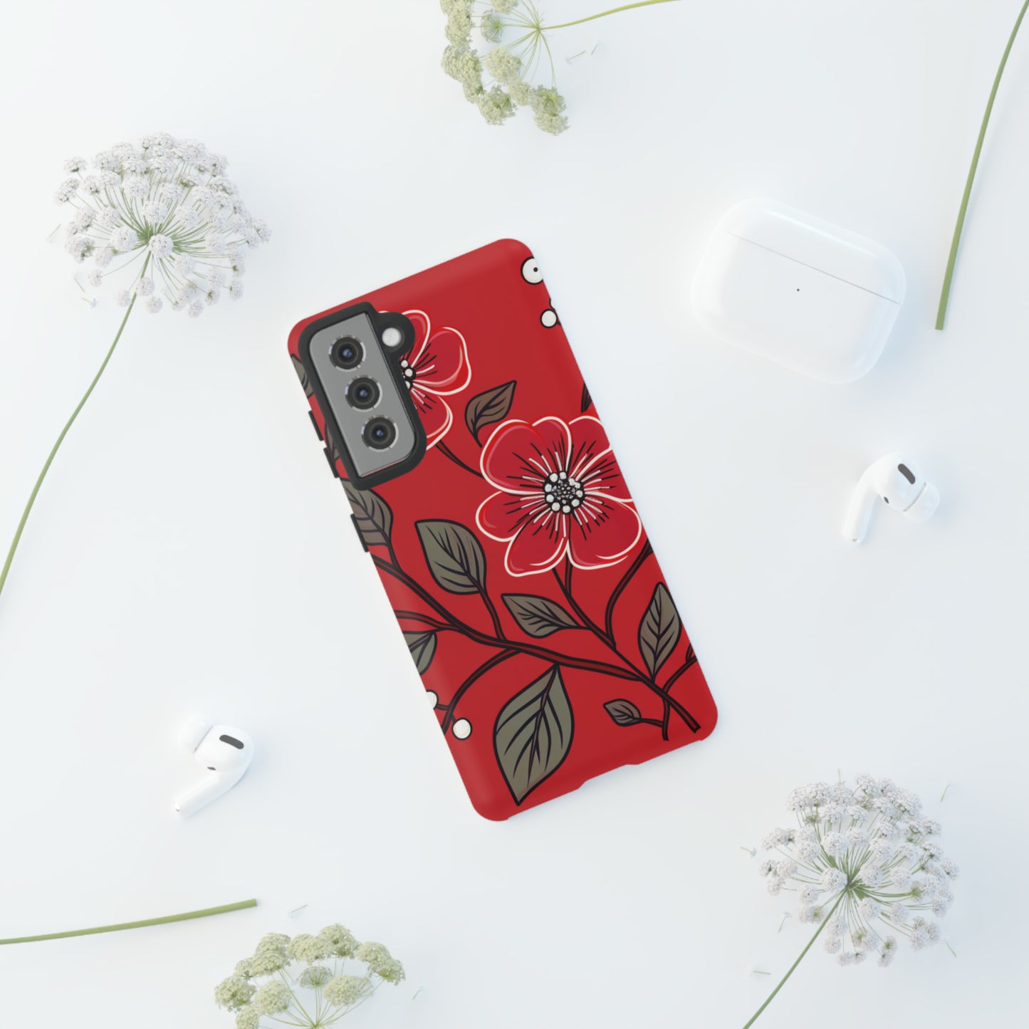 Red Floral phone case