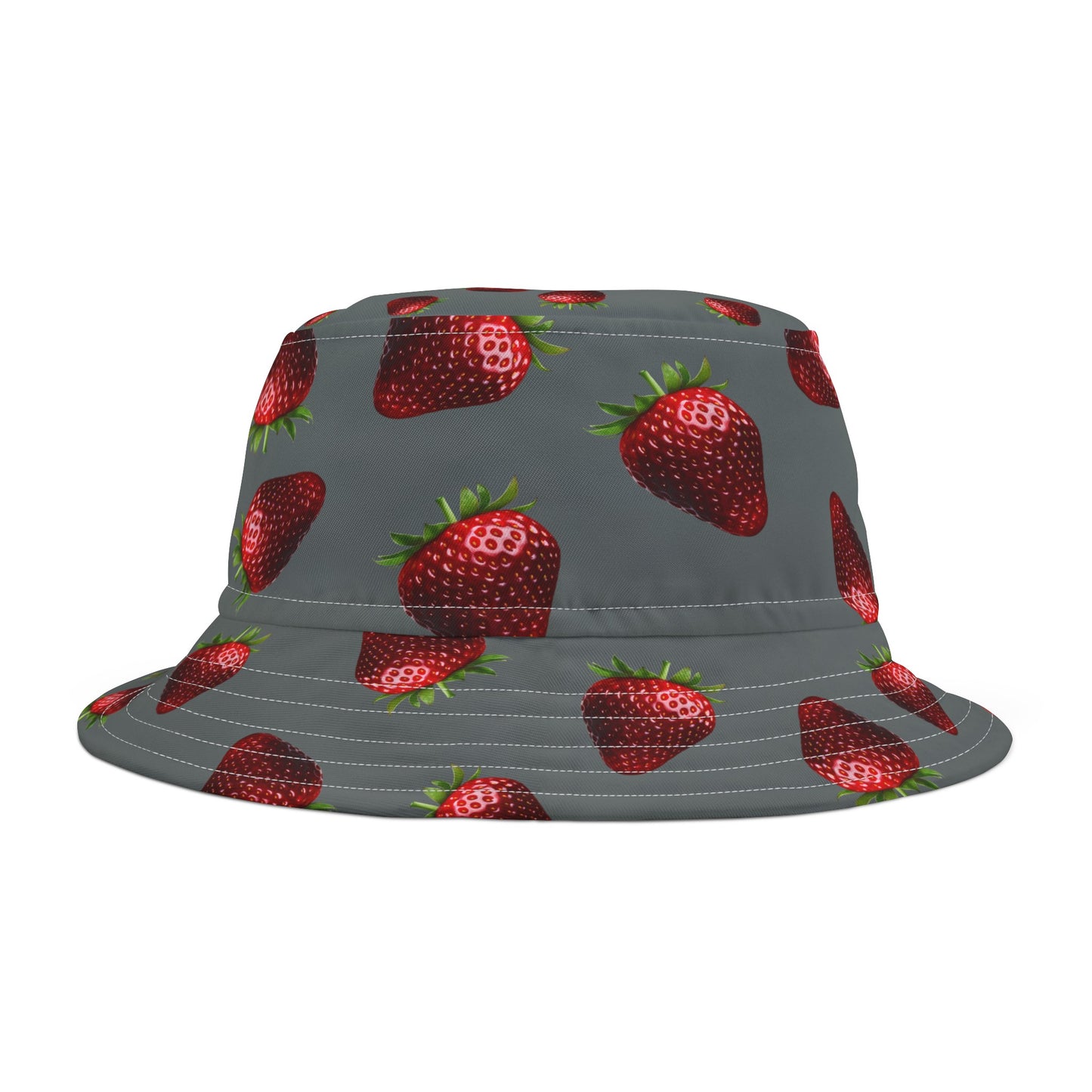 Gray Strawberry Bucket Hat