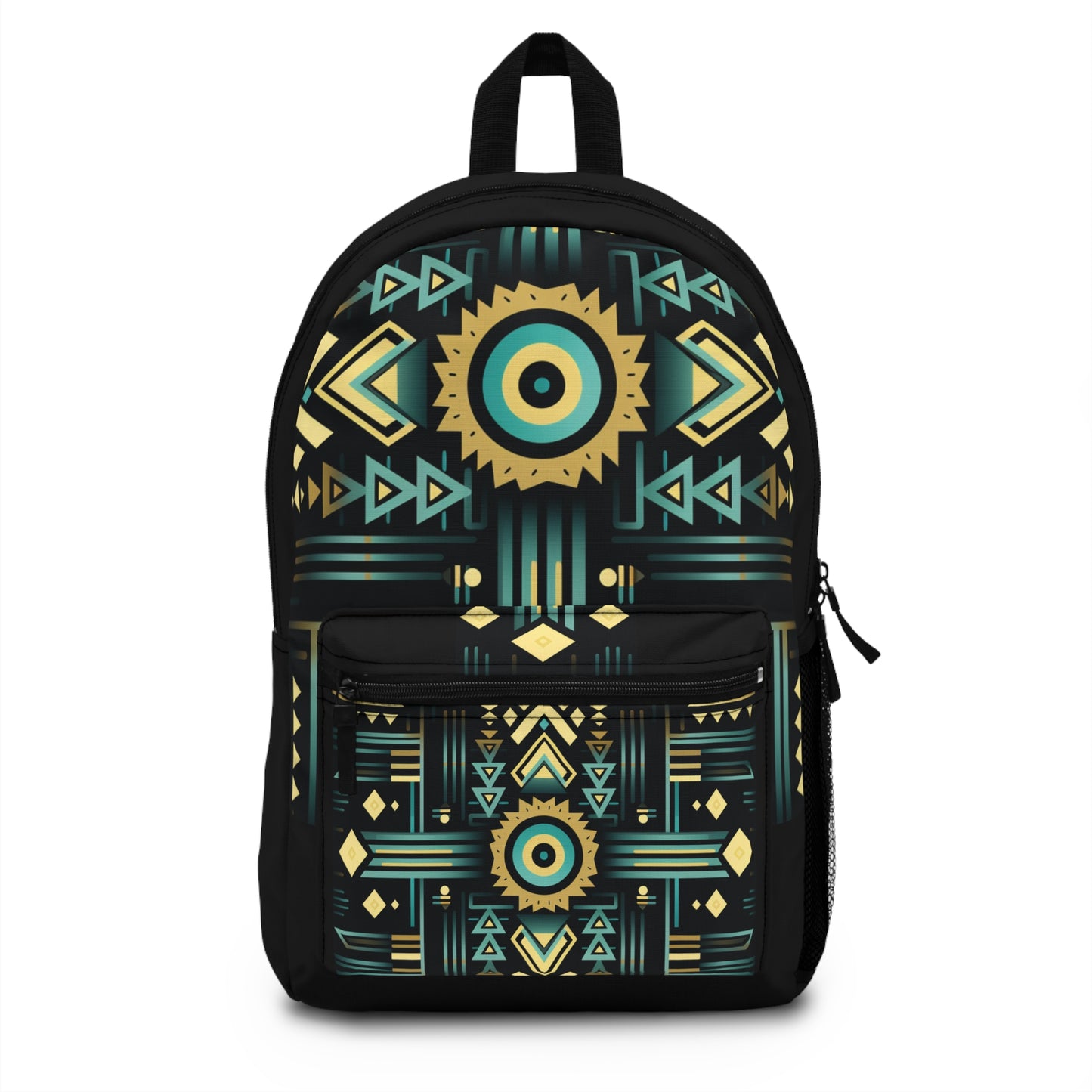 Black and Gold Geometric Backpack