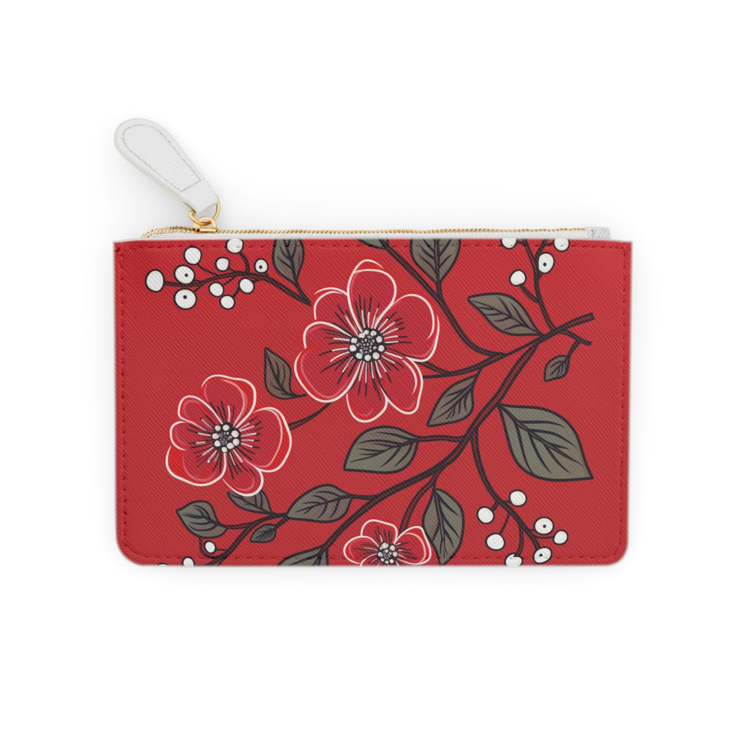 Red Floral Mini Clutch Bag