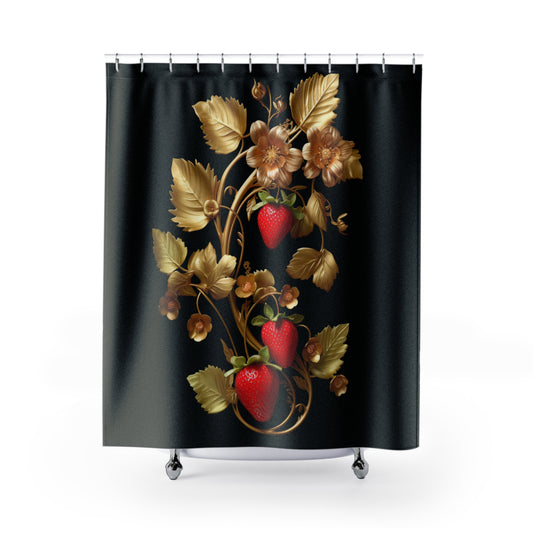 Gold Floral Shower Curtains