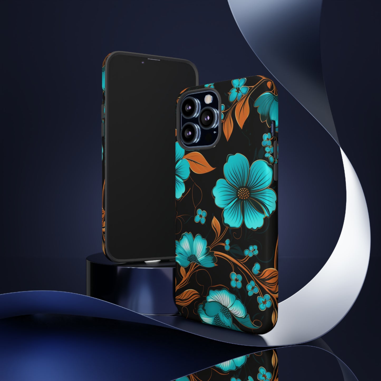 Turquoise Floral phone case