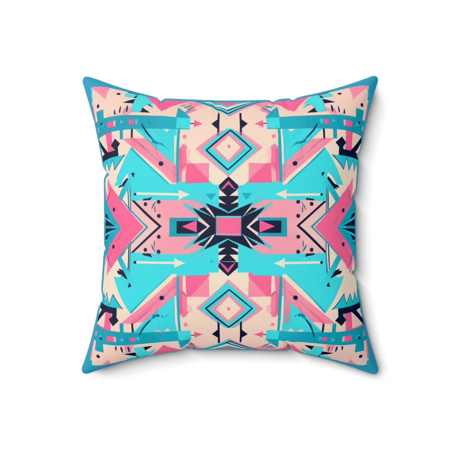 Pink Geometric Square Pillow