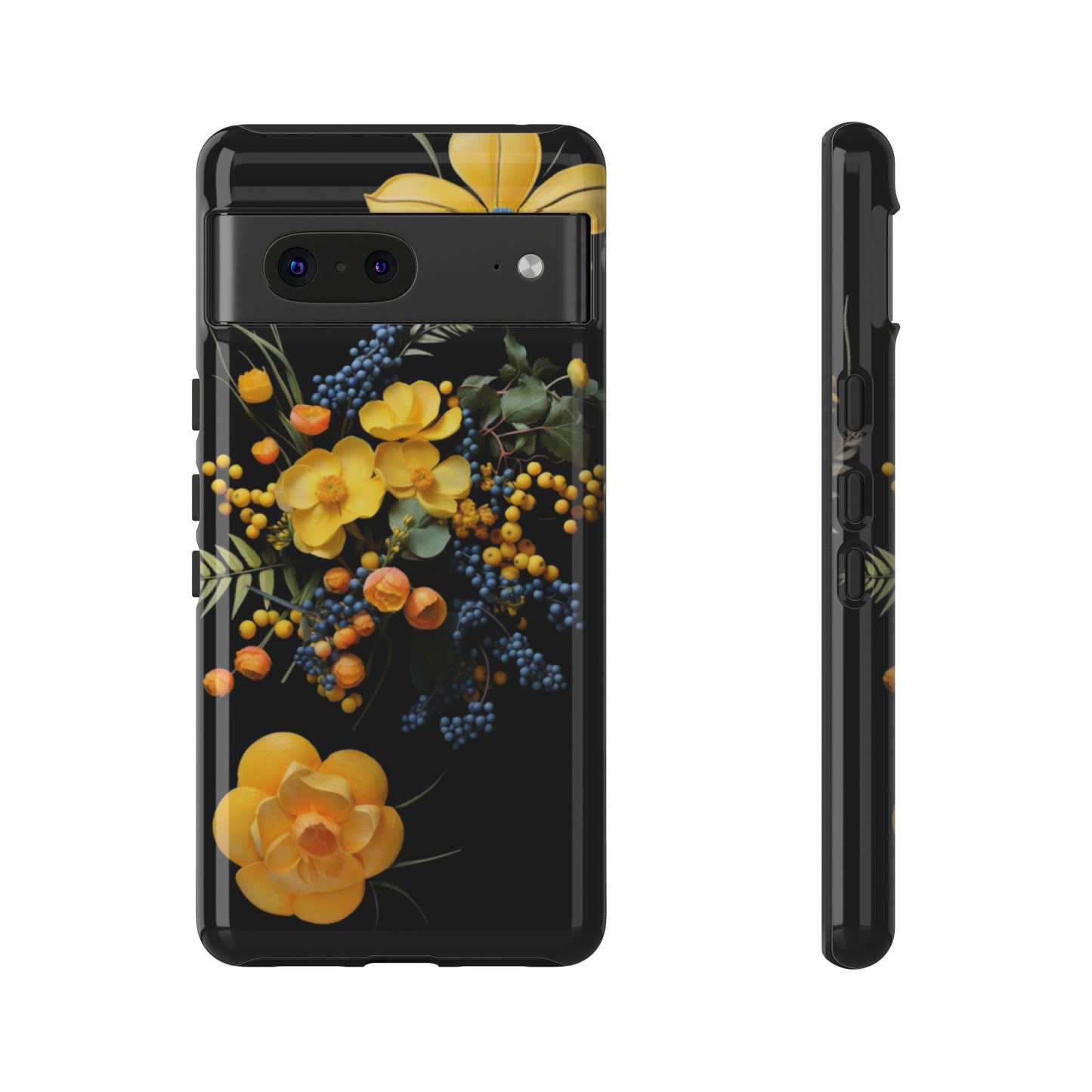 Yellow floral phone case