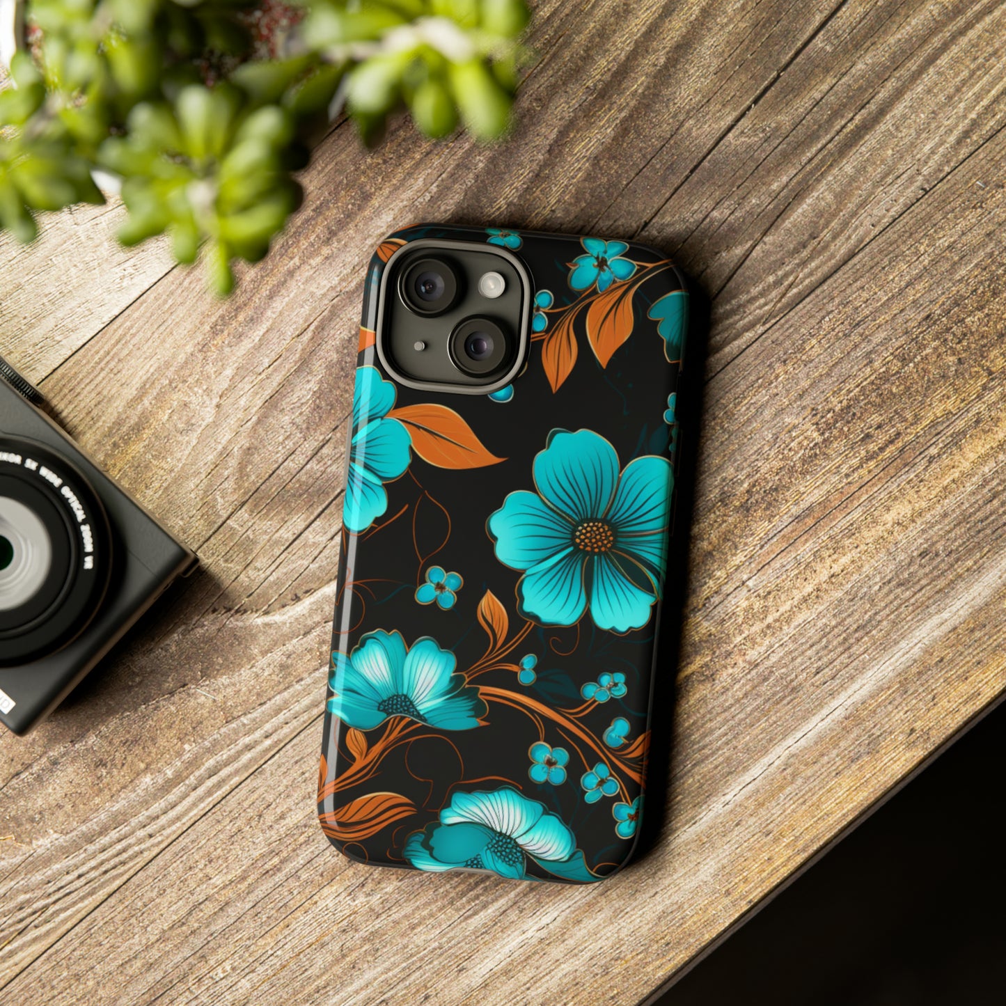 Turquoise Floral phone case