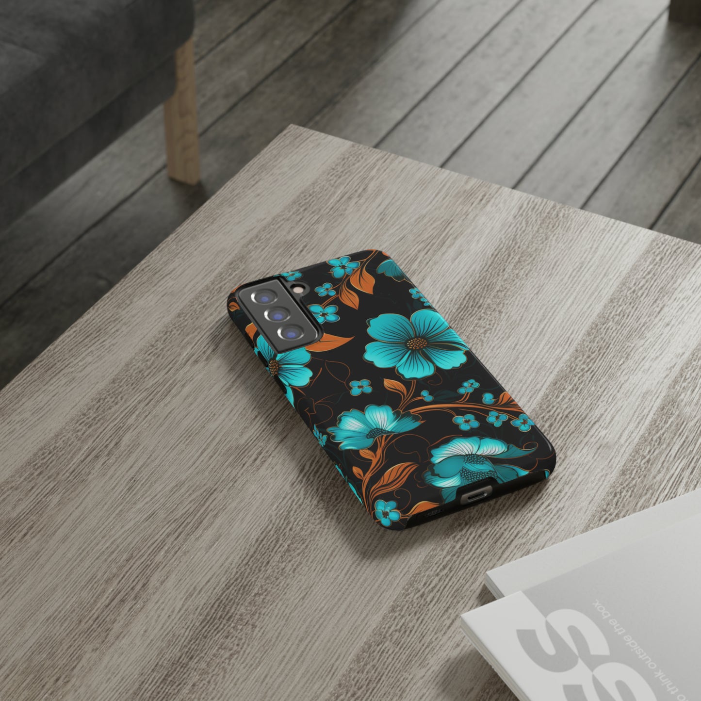 Turquoise Floral phone case