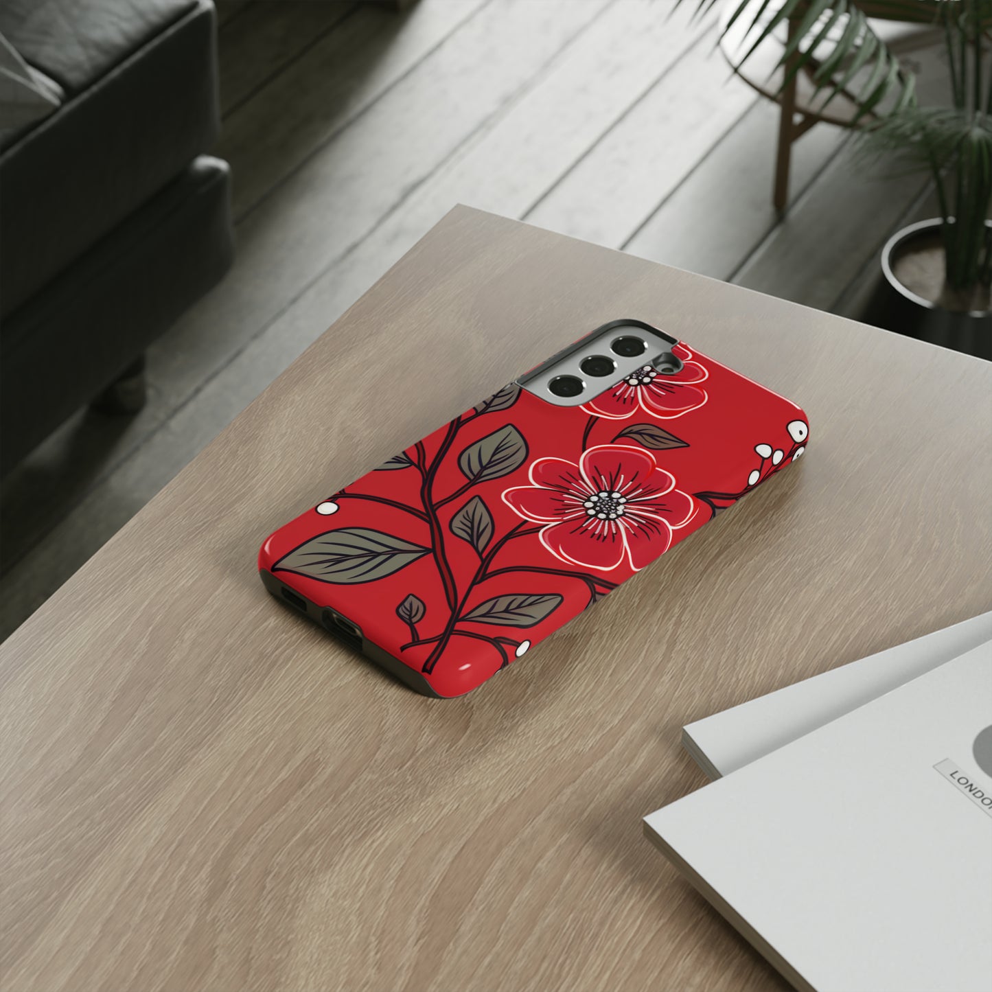 Red Floral phone case