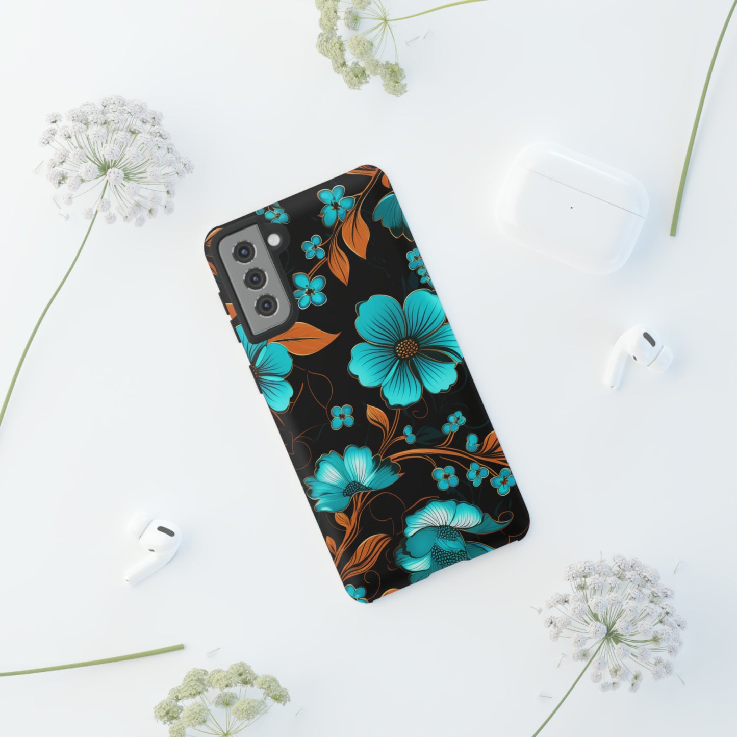 Turquoise Floral phone case