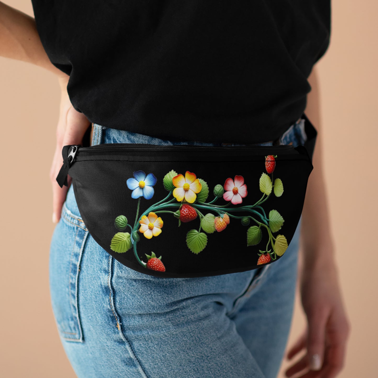 Fanny Pack Black Floral