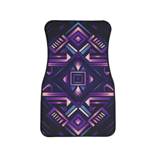 Purple Geometric Floor Mats, 1pc