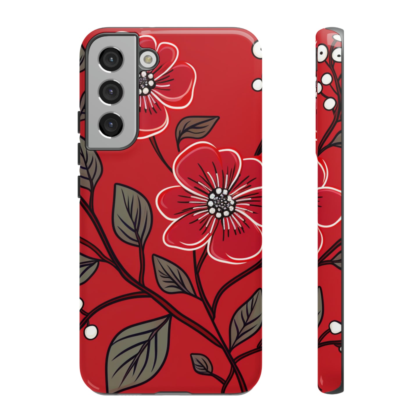 Red Floral phone case