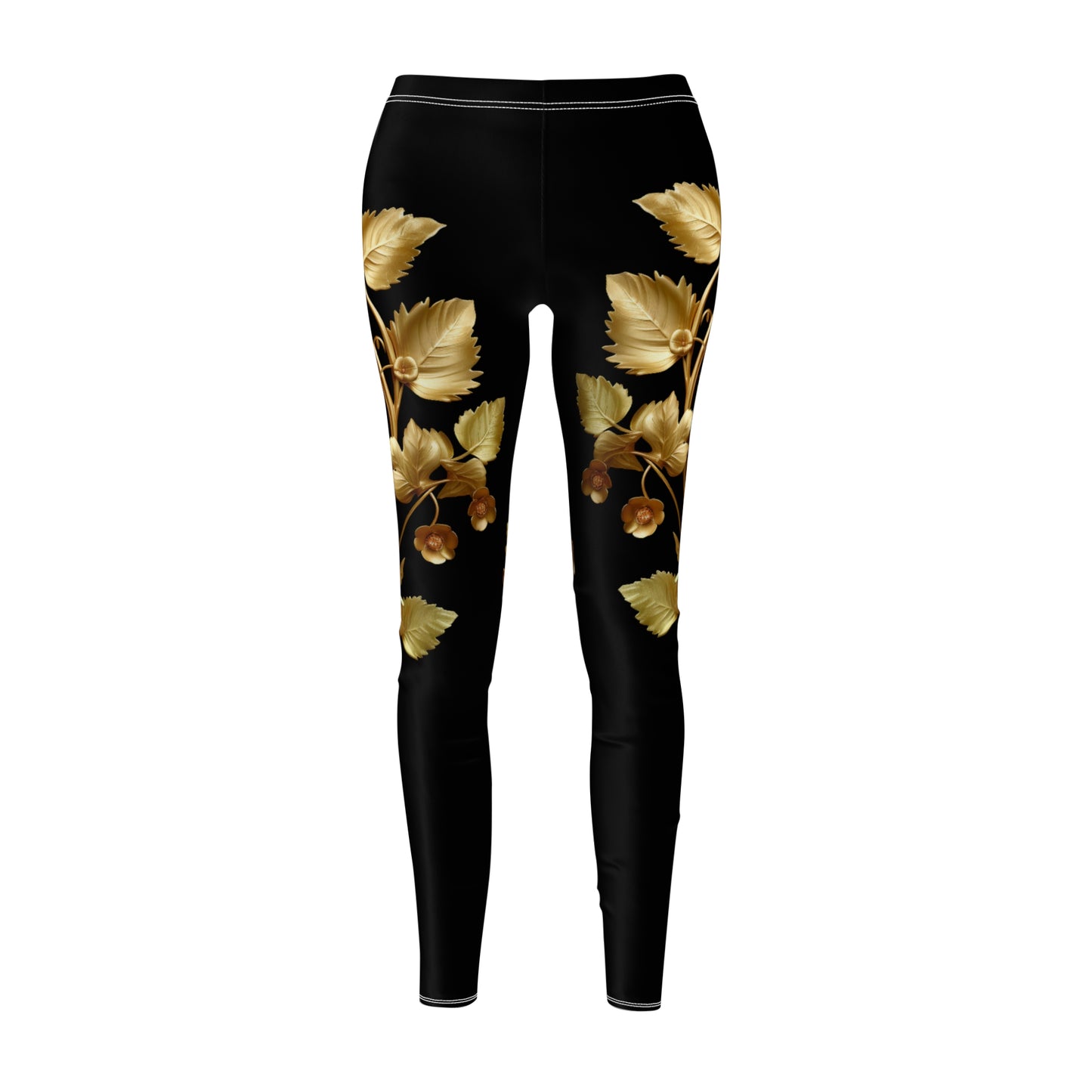 Gold Floral Leggings