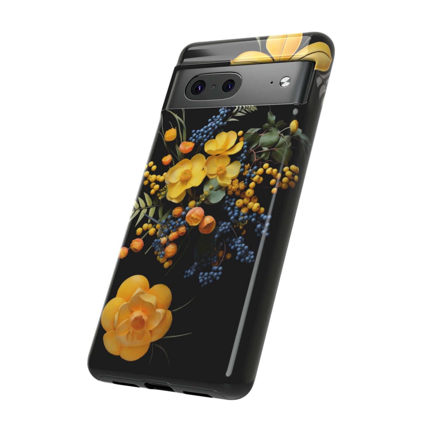 Yellow floral phone case