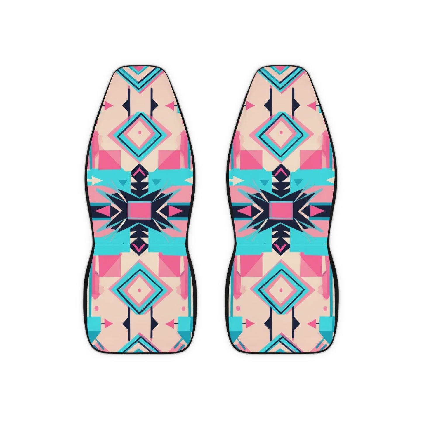 Pink Geometric Car Seat Covers