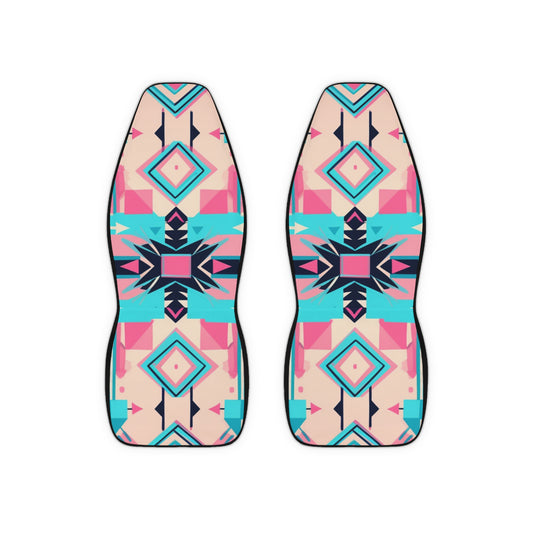 Pink Geometric Car Seat Covers