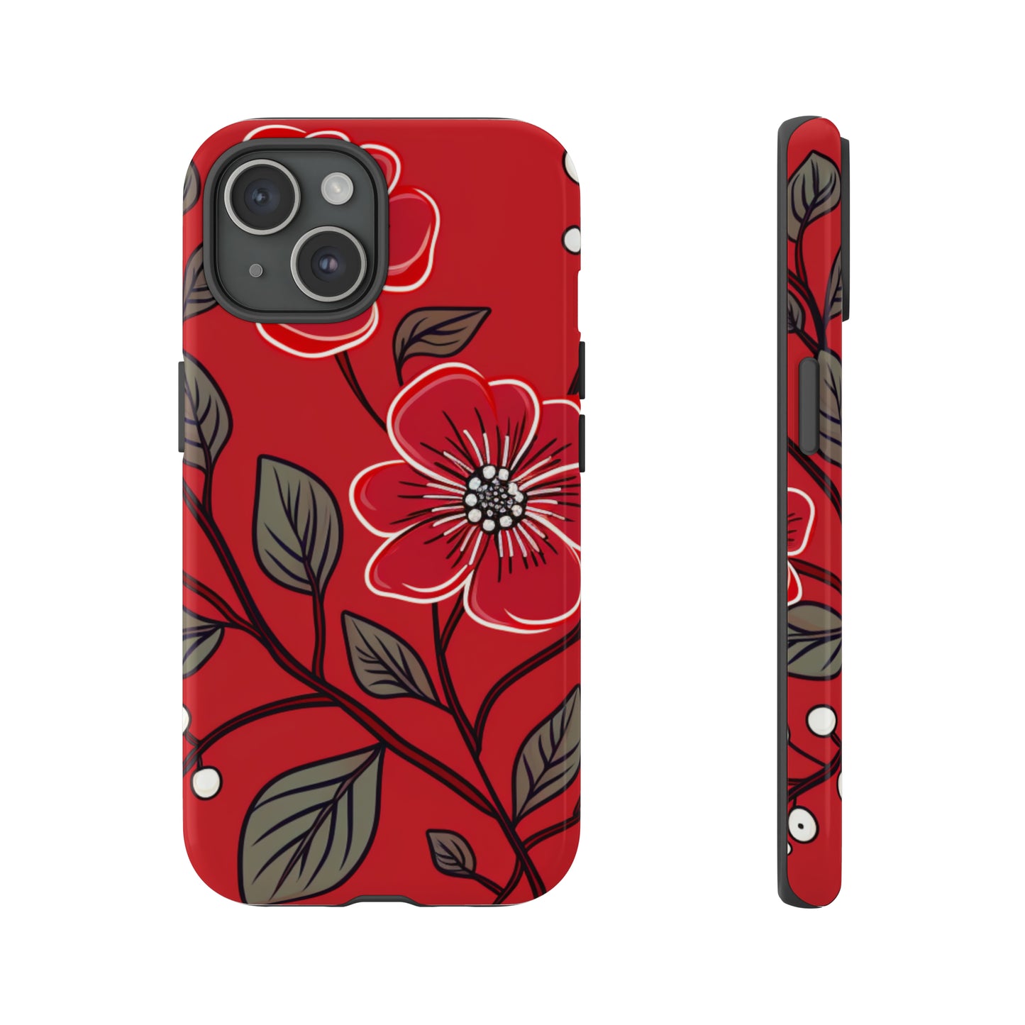 Red Floral phone case