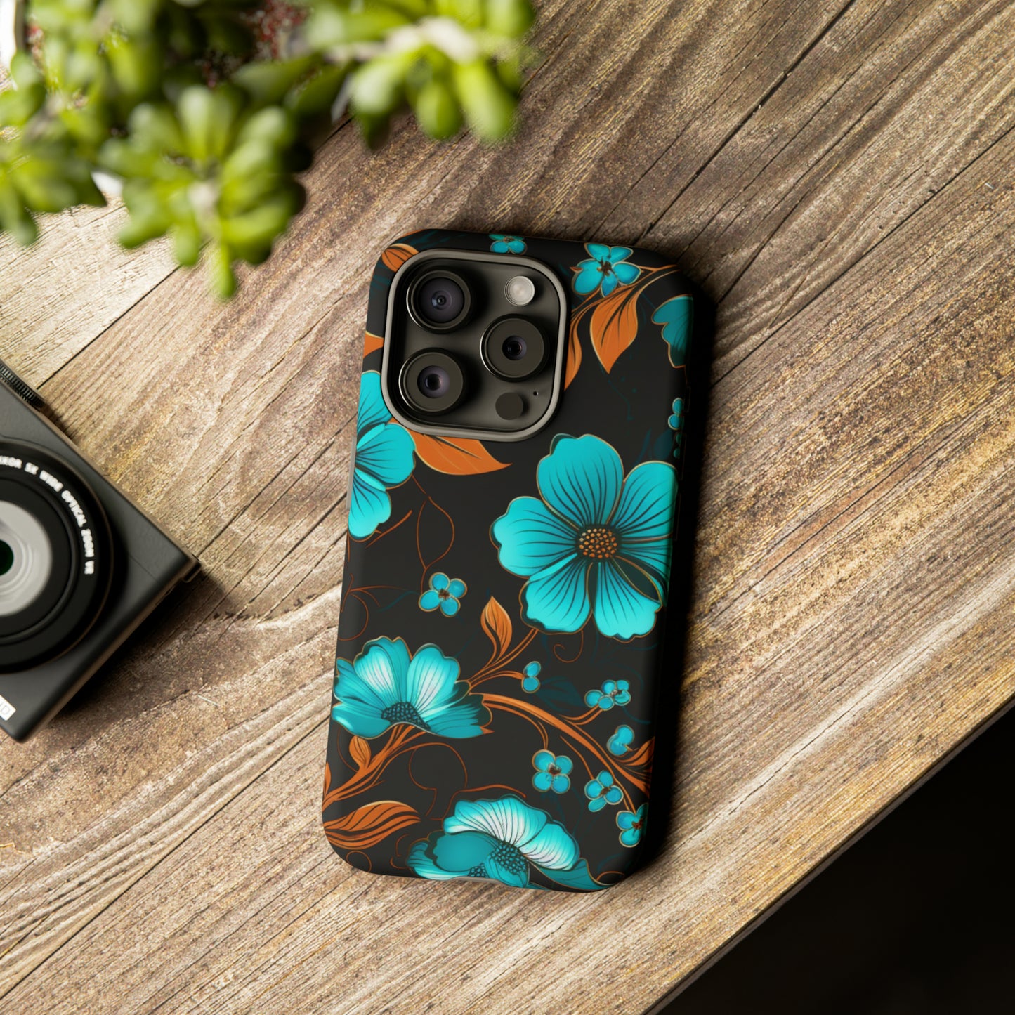 Turquoise Floral phone case