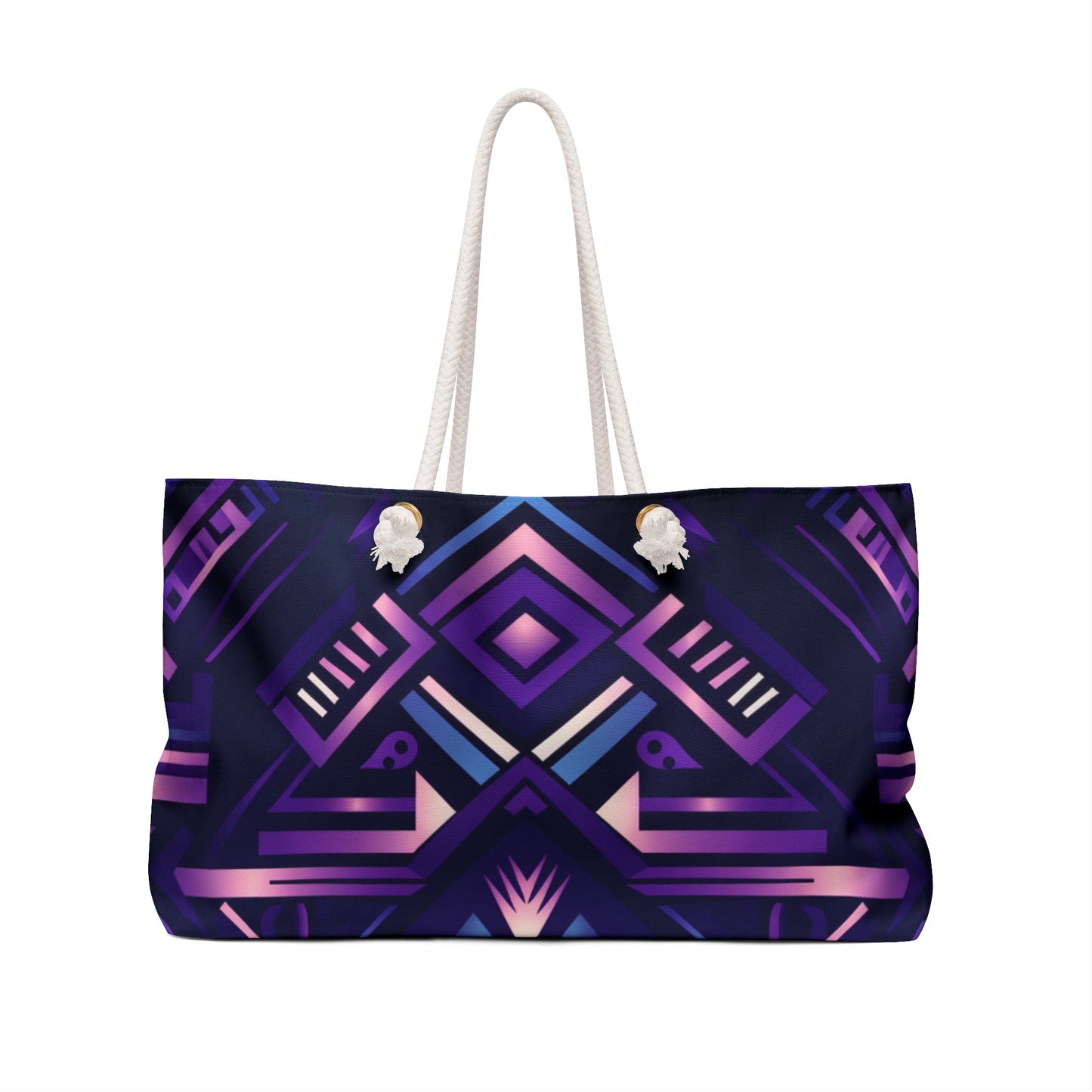 Purple Geometric Weekender Bag