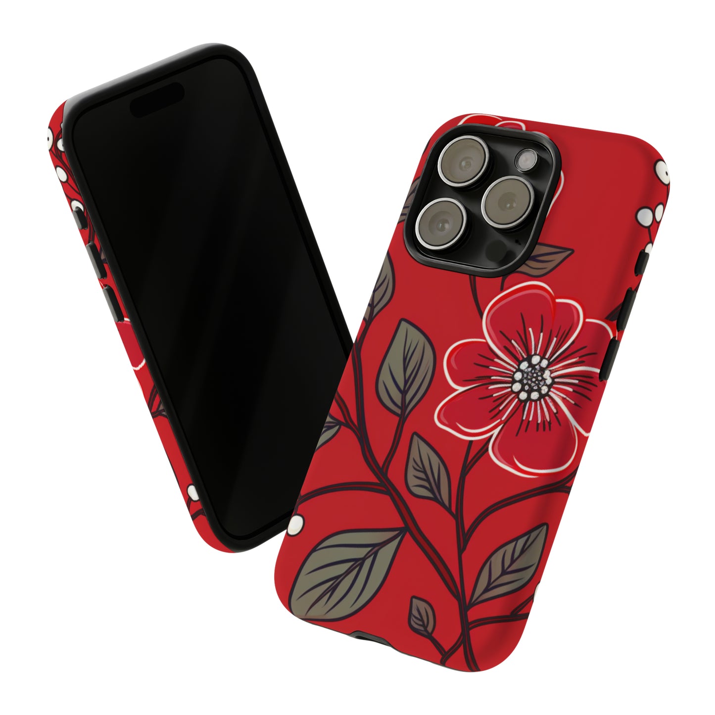 Red Floral phone case