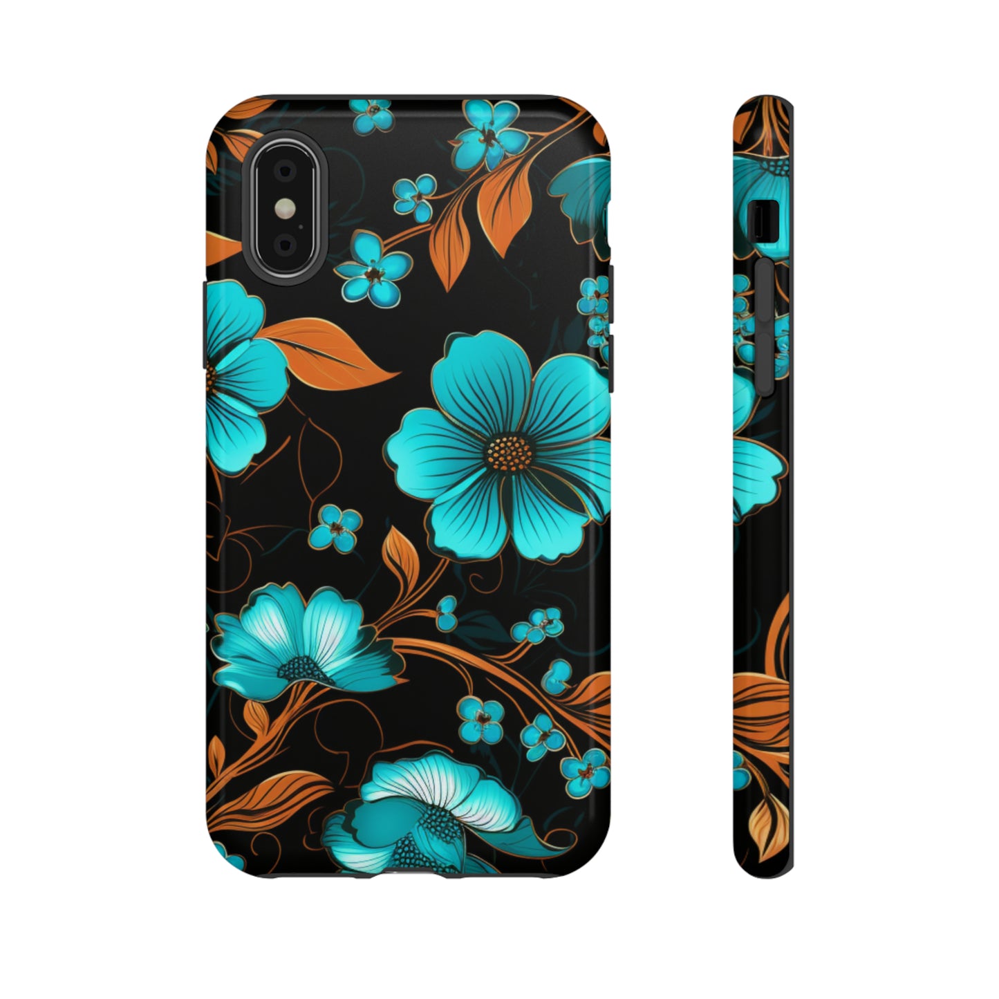 Turquoise Floral phone case