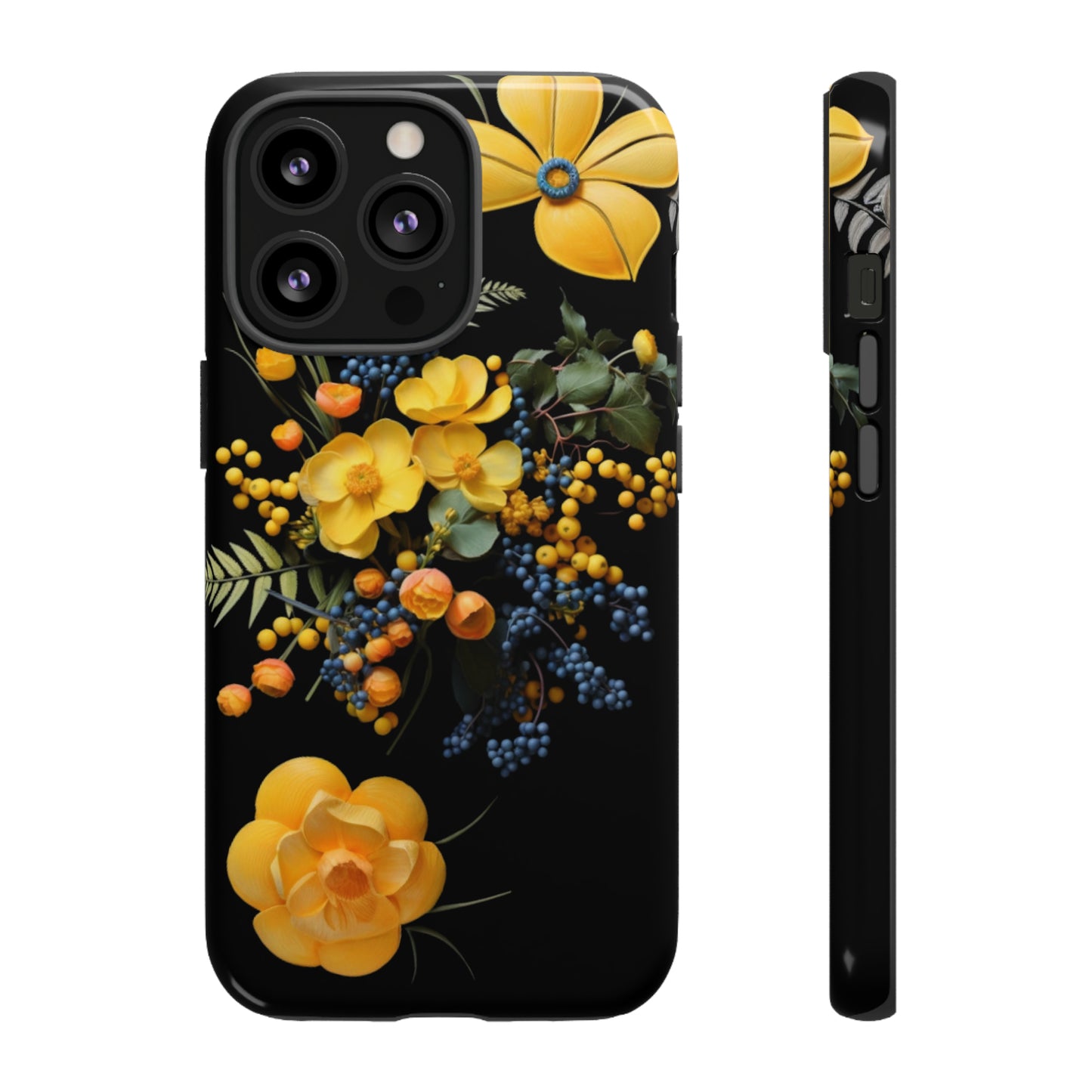 Yellow floral phone case