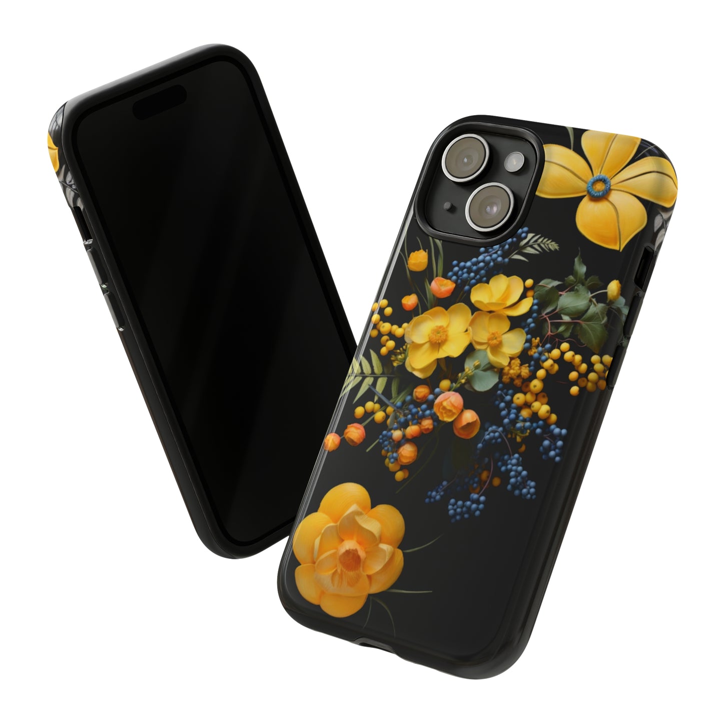 Yellow floral phone case