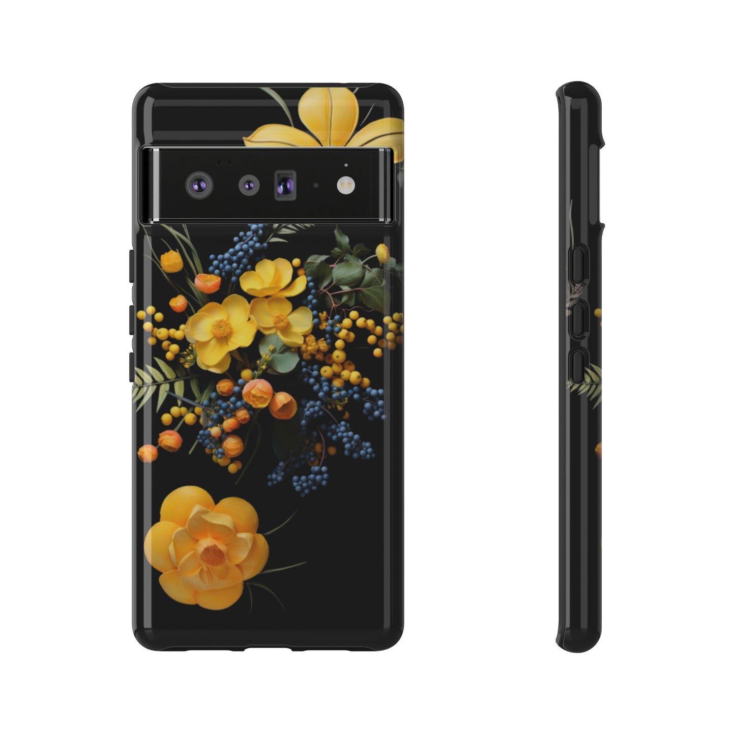 Yellow floral phone case