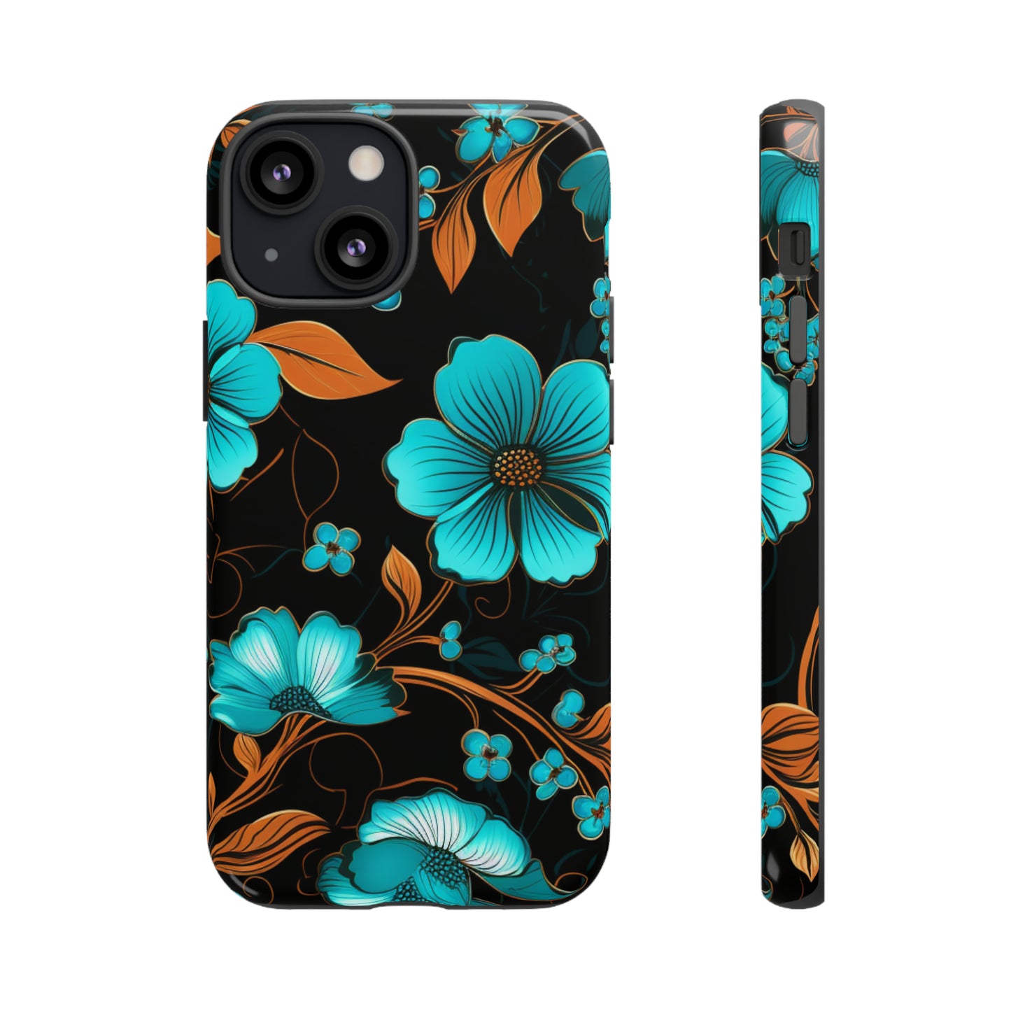 Turquoise Floral phone case