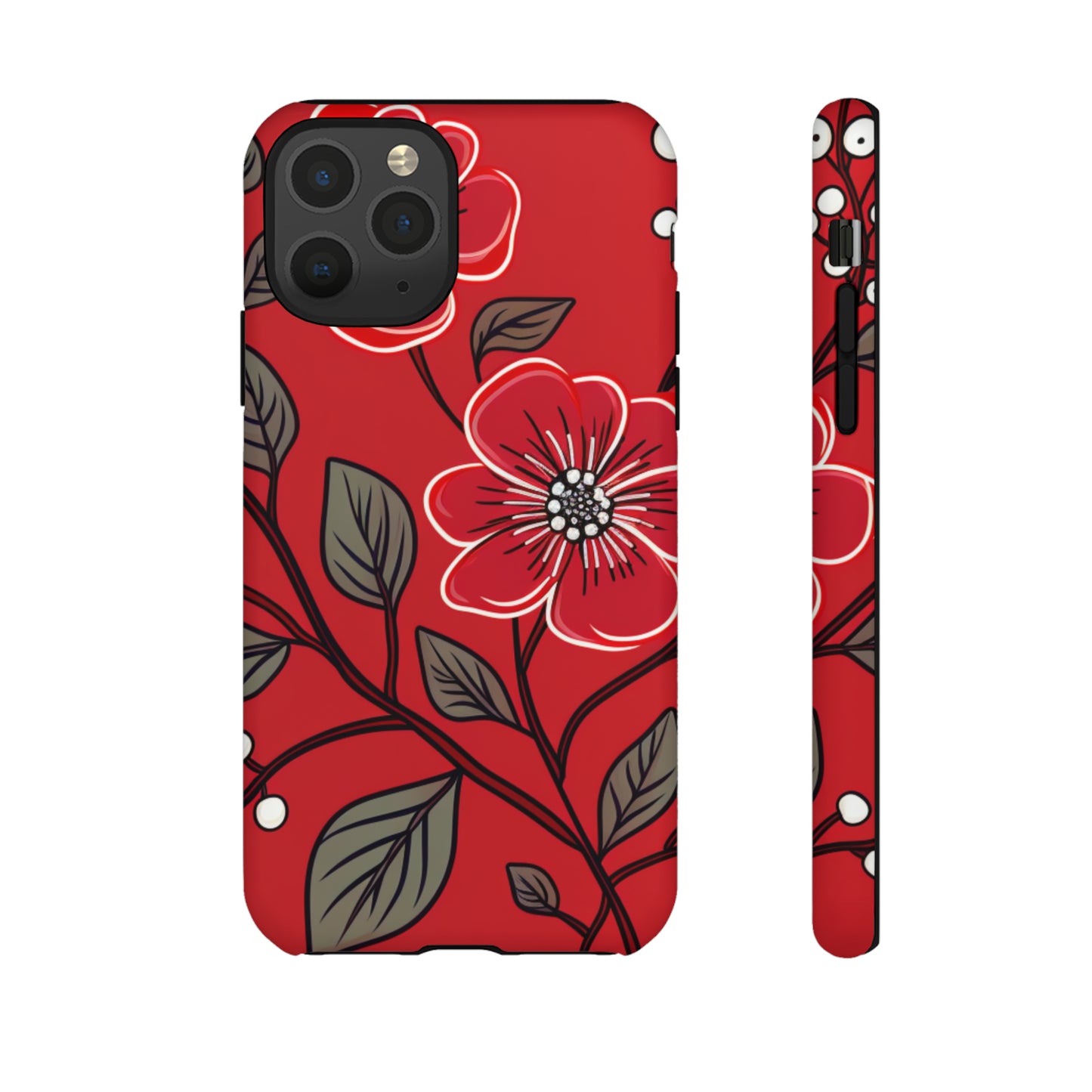 Red Floral phone case