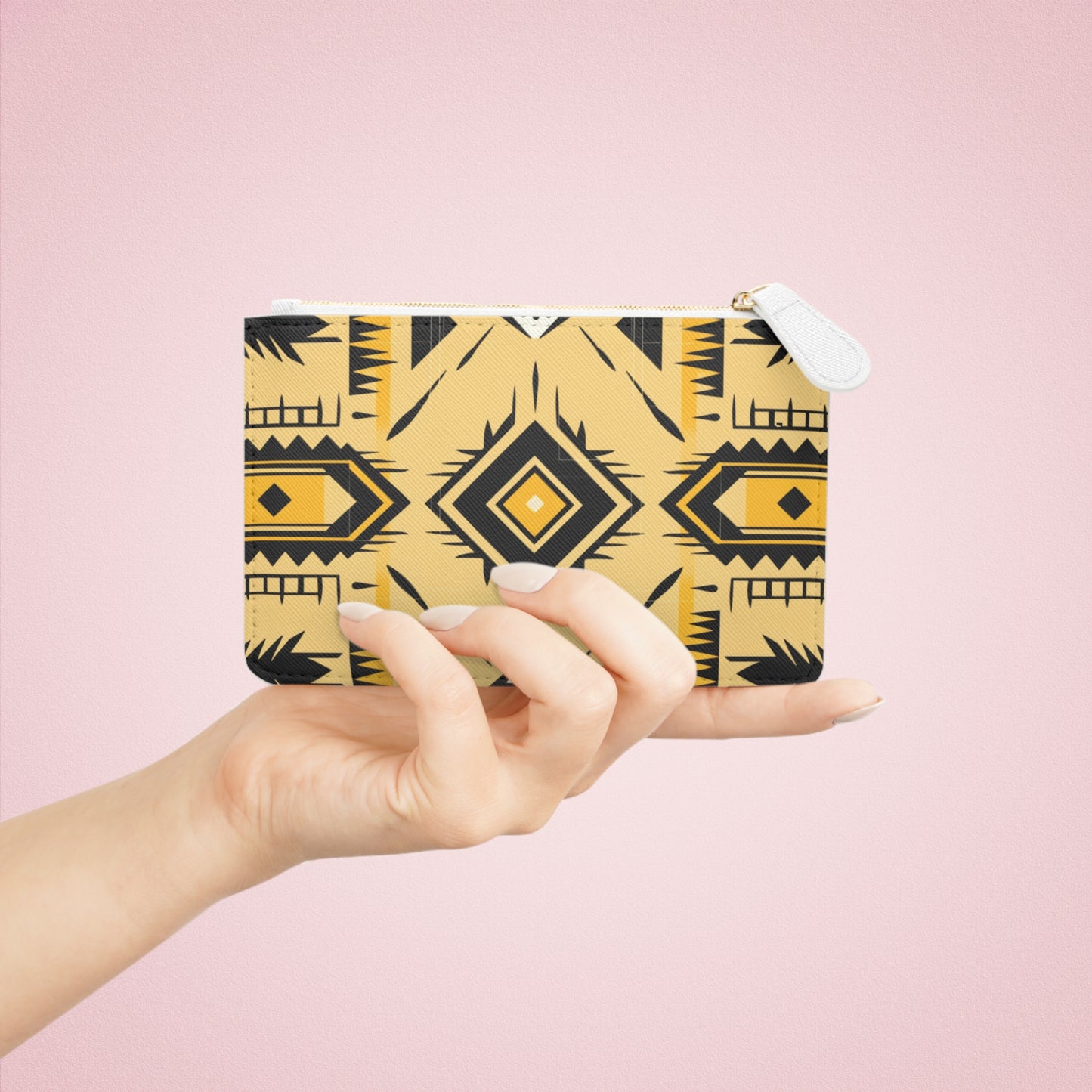 Geometric Yellow Mini Clutch Bag