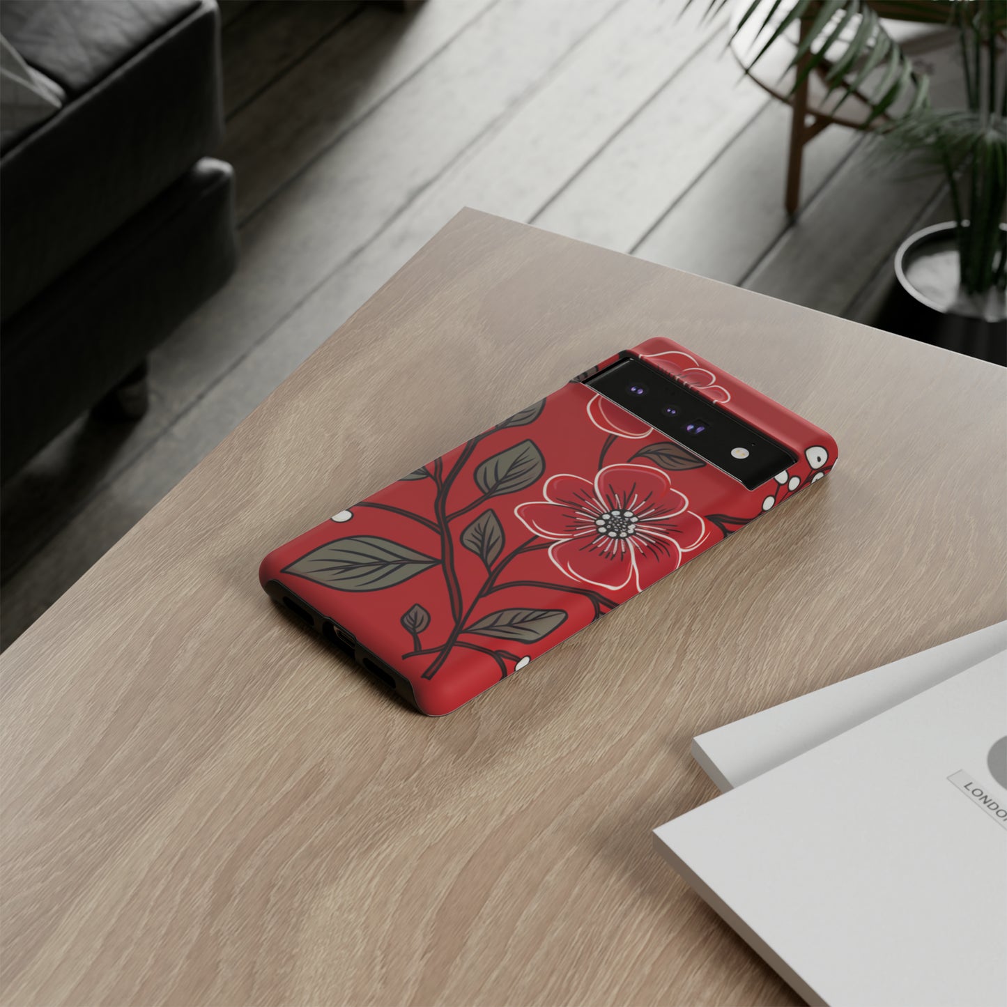 Red Floral phone case